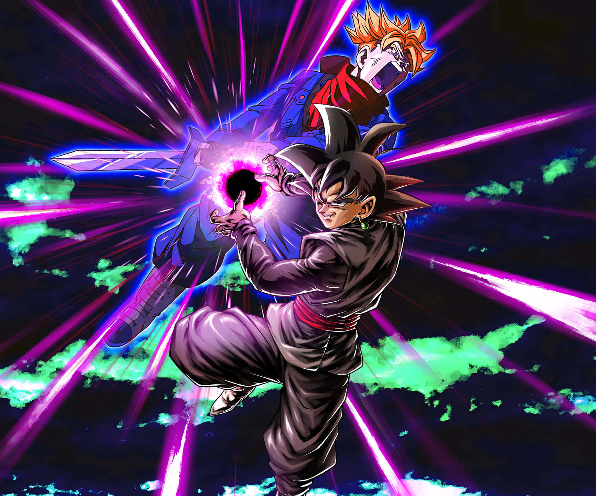 Интенсивный Гоку Блэк в действии Обои