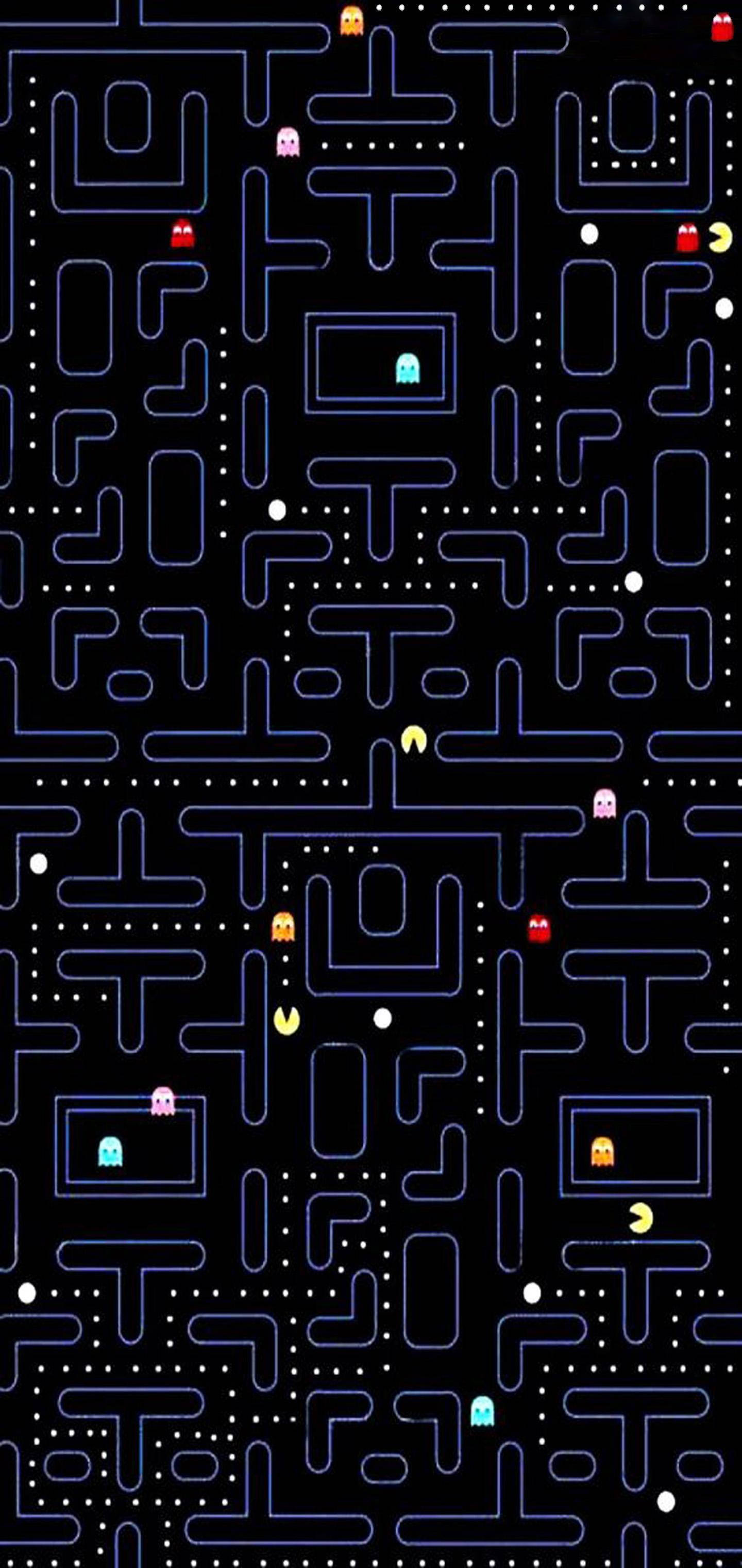 Интерфейс PAC-MAN на Samsung Galaxy S10 Plus Обои