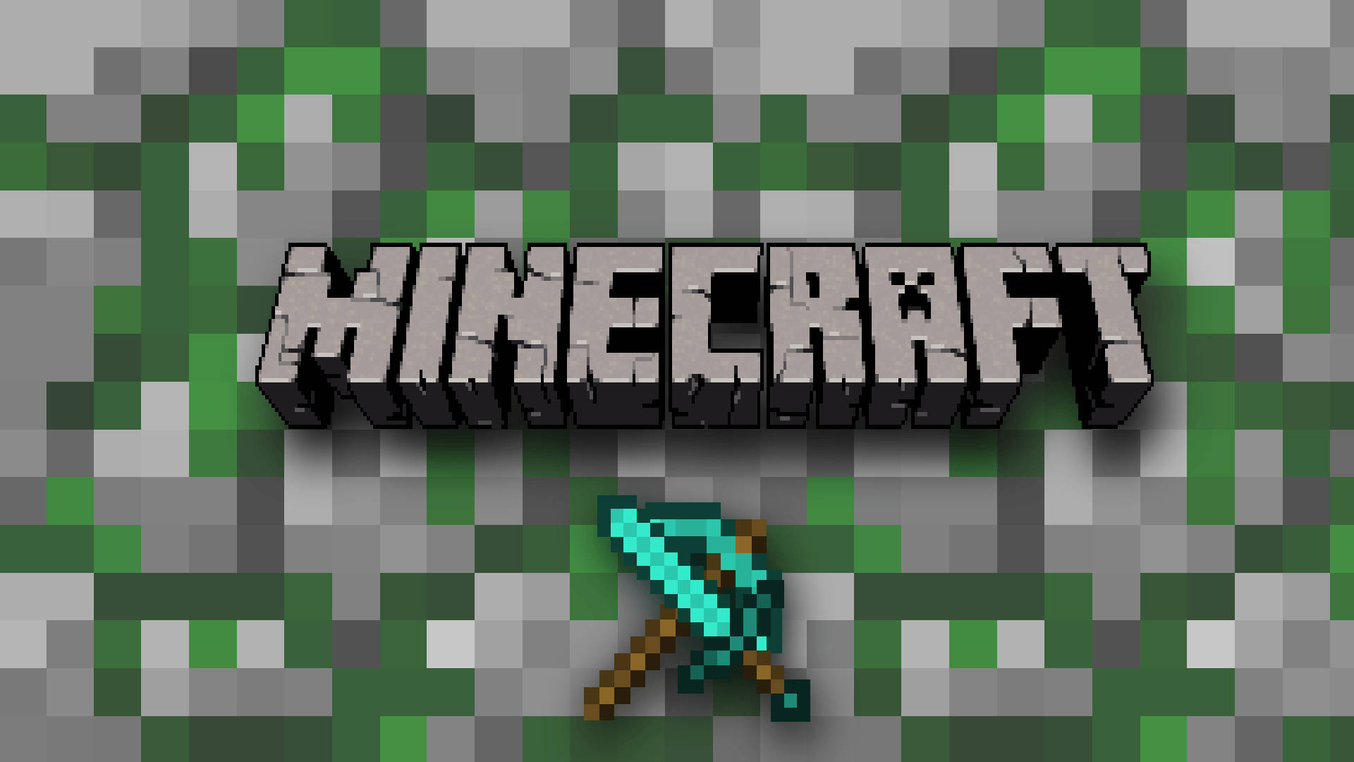 Minecraft текст логотип и меч кирка обои