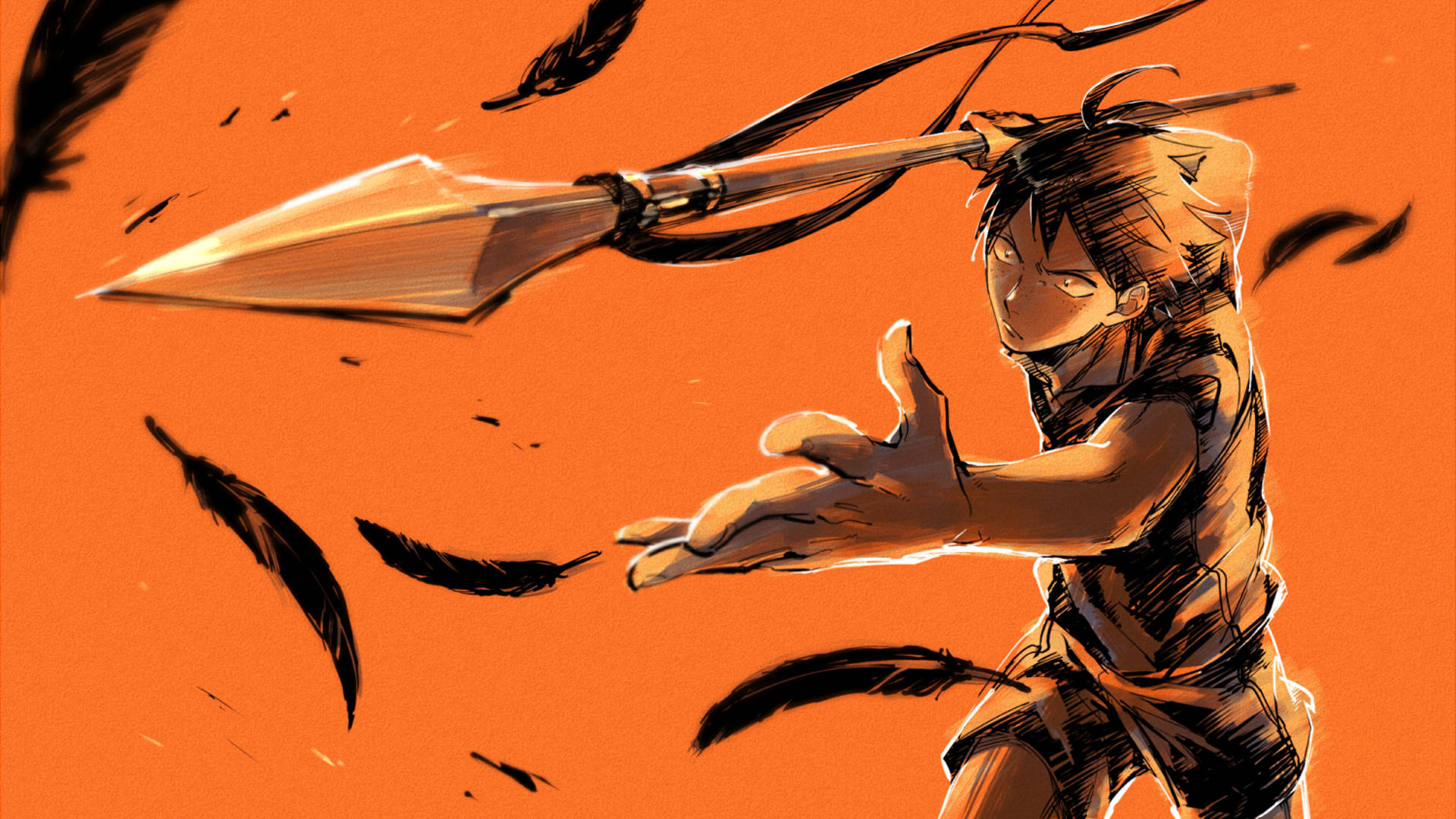 Кагеяма со стрелой Haikyuu для рабочего стола