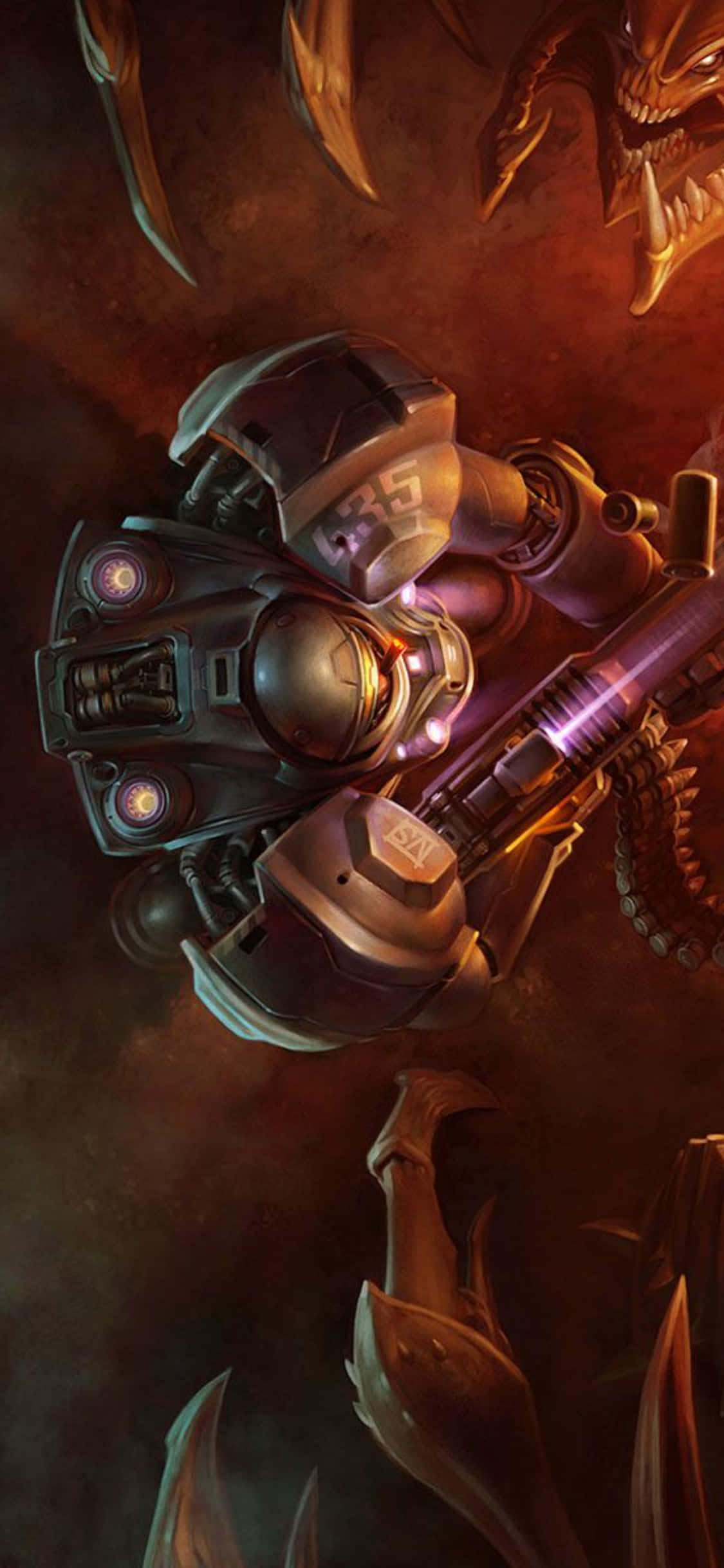 Кадр высоко оценённой игры StarCraft II на iPhone X Обои