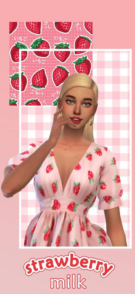 клубника в молоке от sassysims Обои