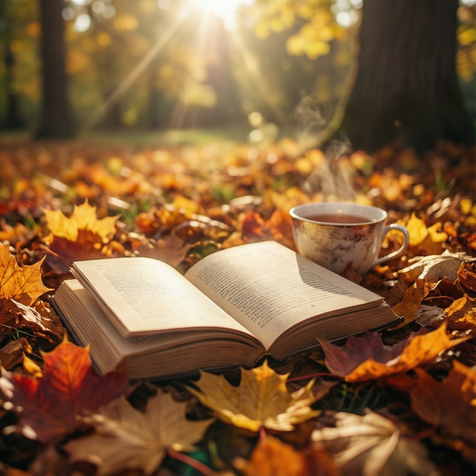 Книга и опавшие листья Обои