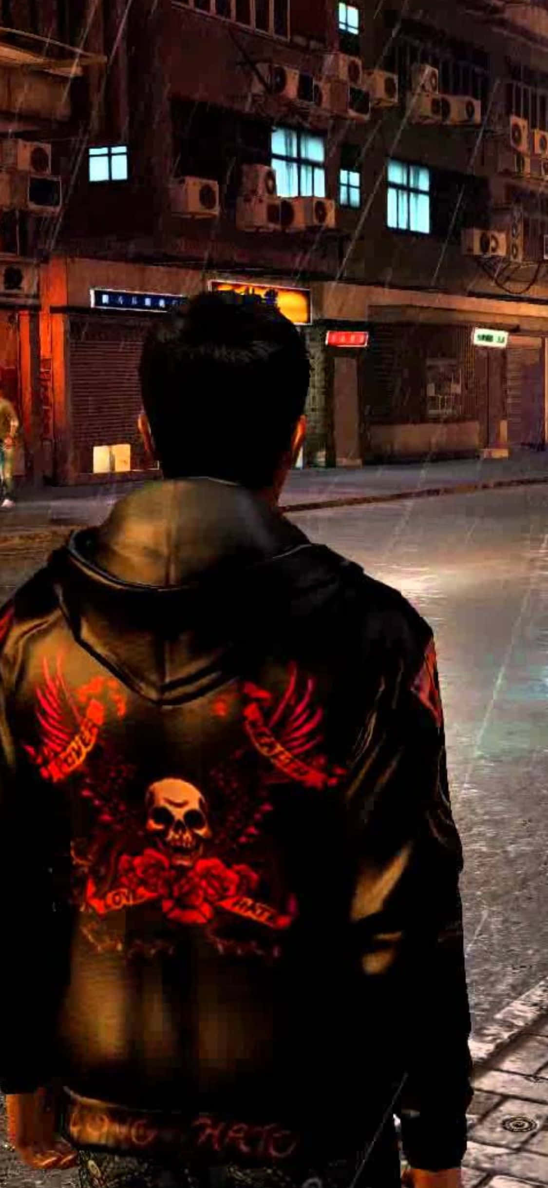 Кожаная куртка из Sleeping Dogs на iPhone XS Обои