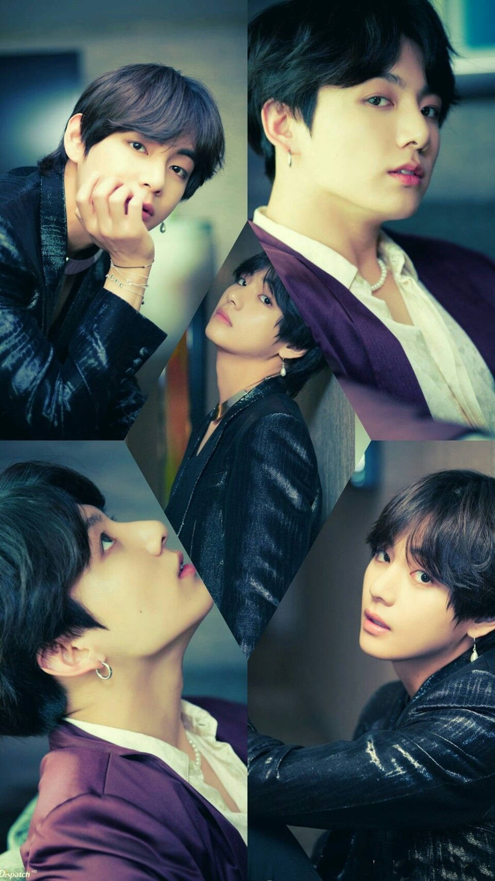 Коллаж с BTS JK и V Обои