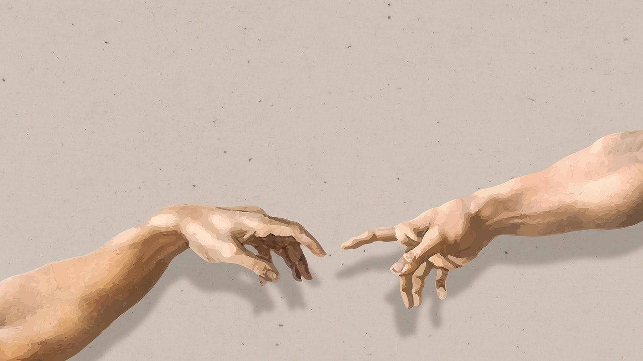 Коричневые эстетичные руки Бога на ноутбук