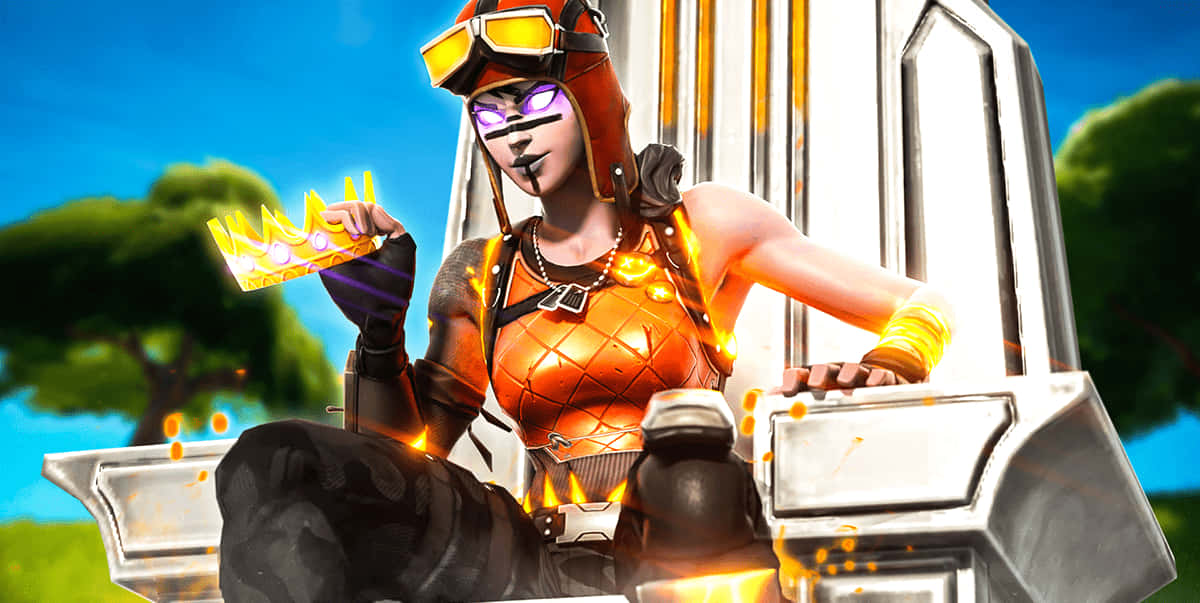 Королева Блейз Fortnite сидит на троне Обои