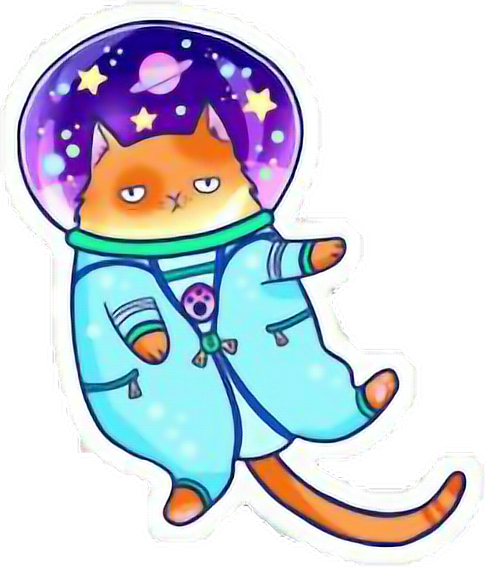 Космический кот-астронавт стикер Обои