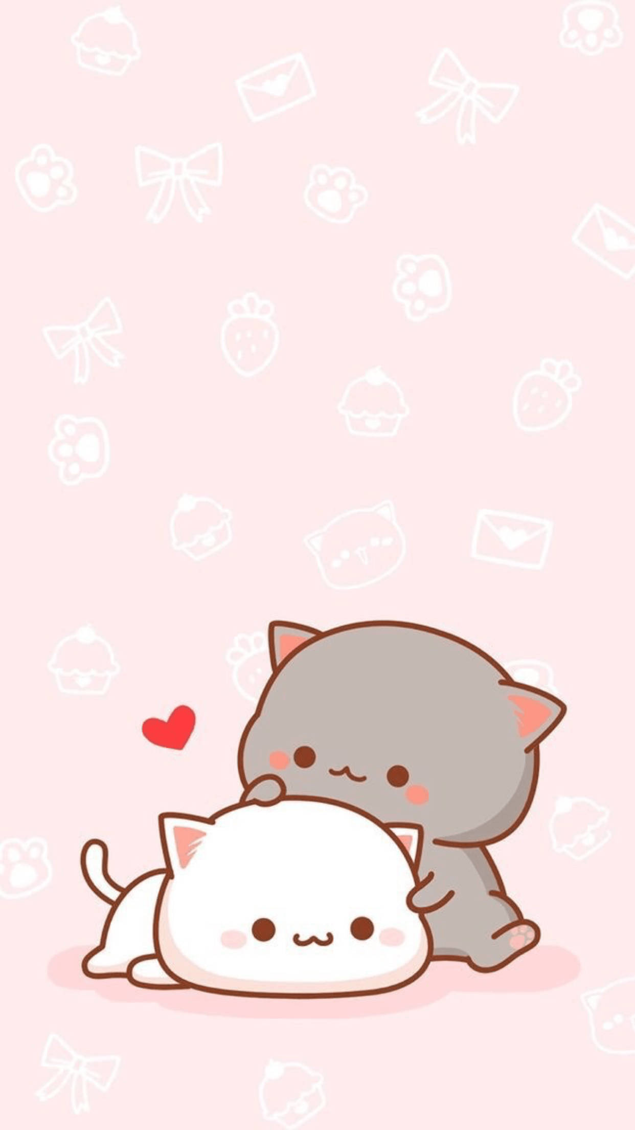 Коты Гома и Пич Kawaii для iPad Обои
