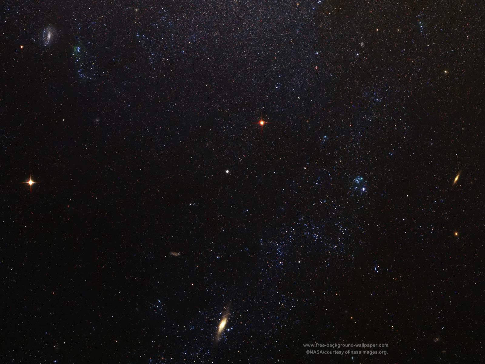 1600x1200 Спиральная галактика и звезды Фон Звезды Обои