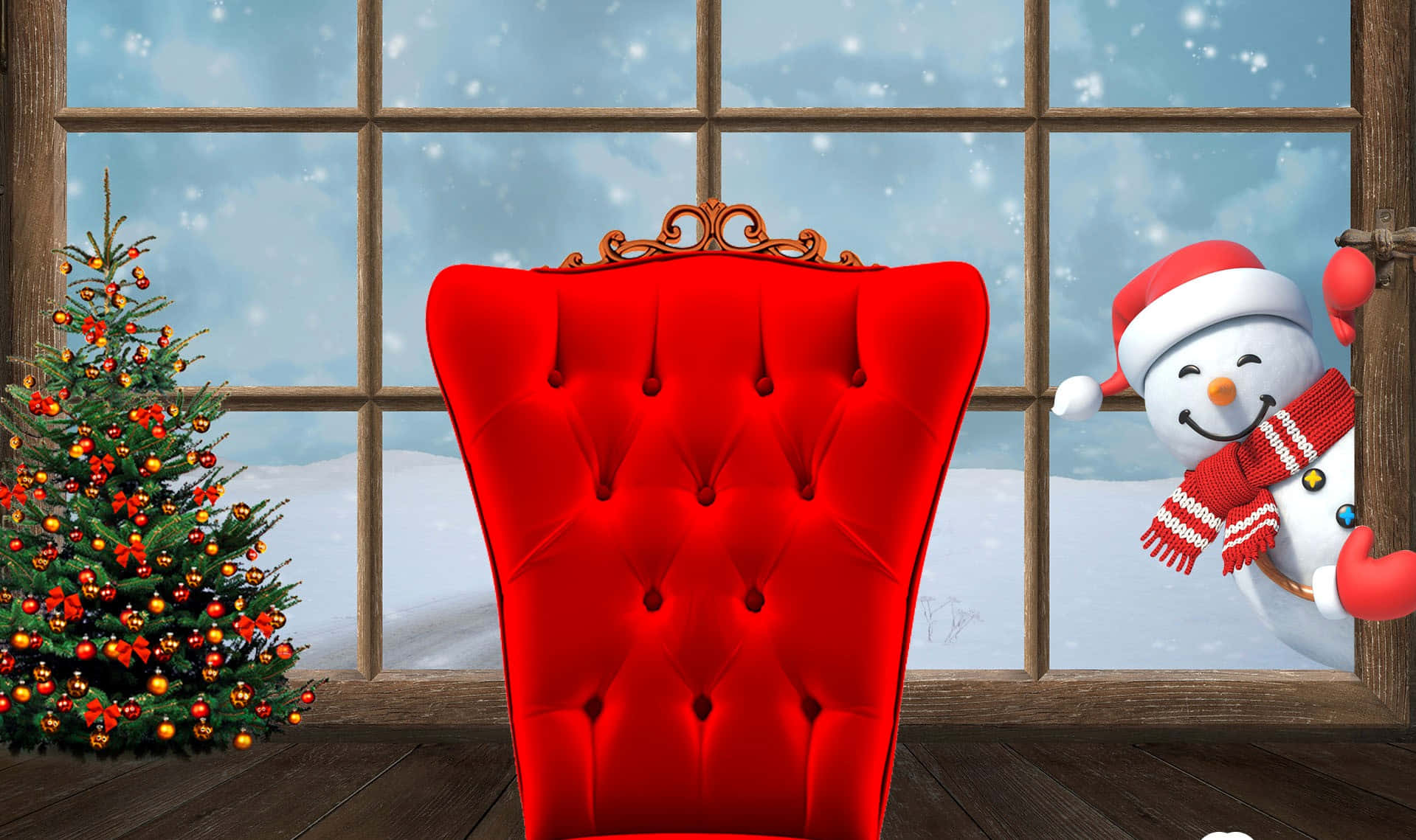 Красное элегантное кресло цифровое искусство фон для Christmas Teams Обои