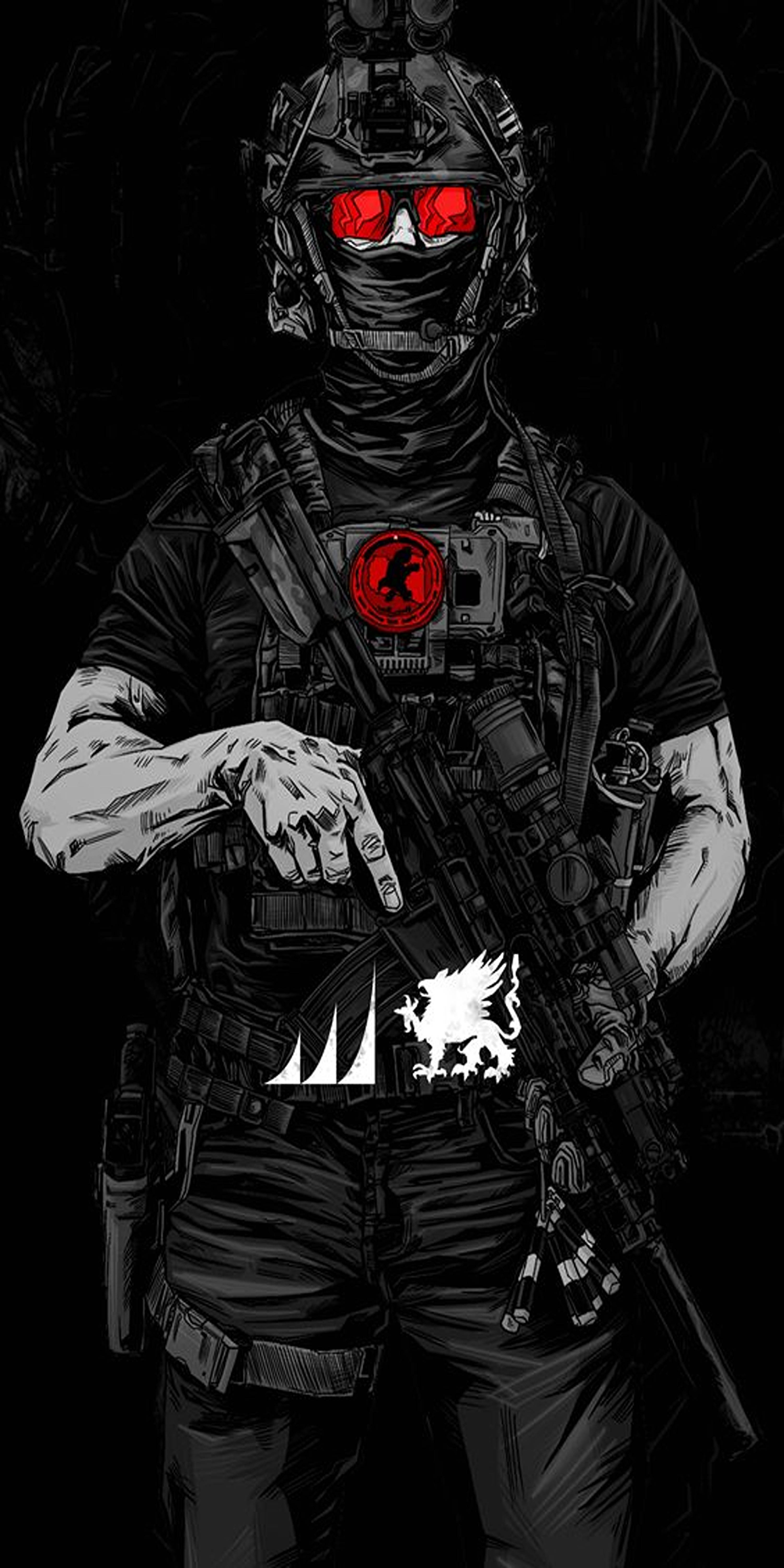 Красные глаза Call of Duty на телефон Обои