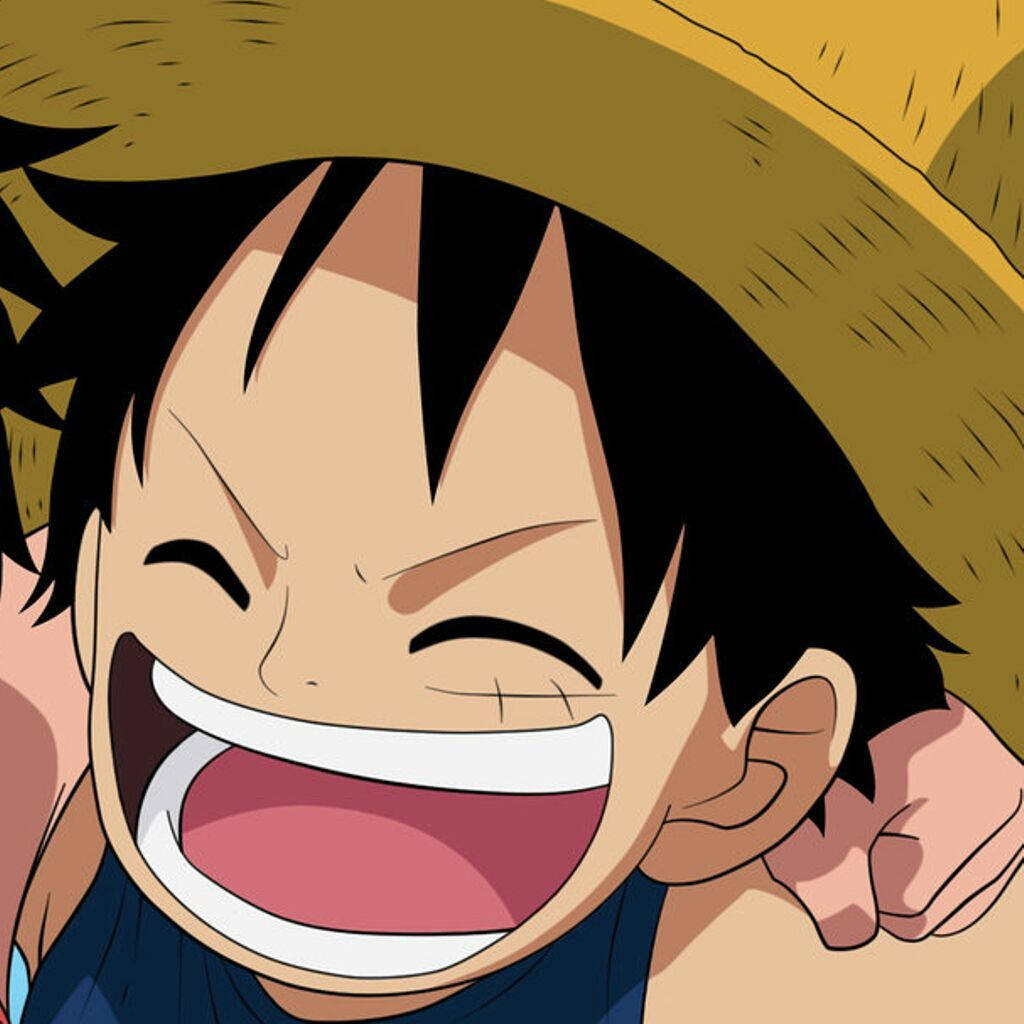 Крупный план весёлого ребёнка Луффи из One Piece Обои