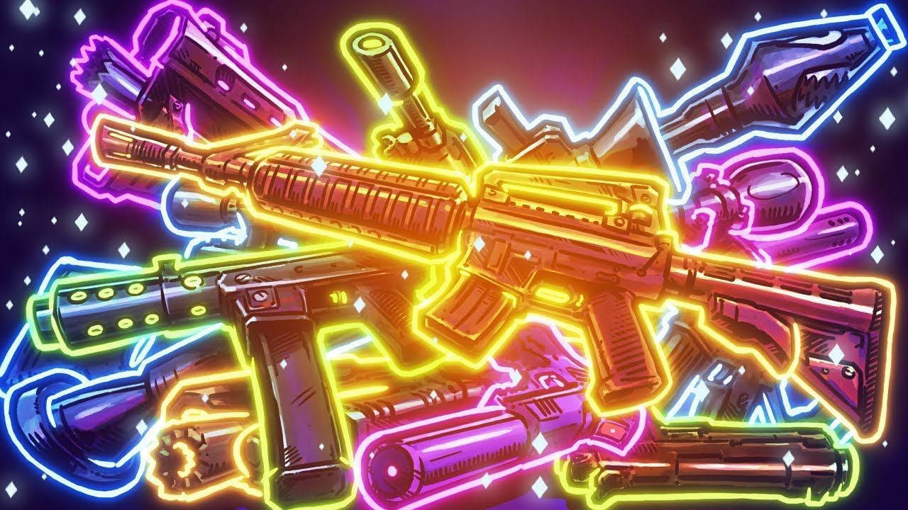 Крутое светящееся оружие Fortnite Обои