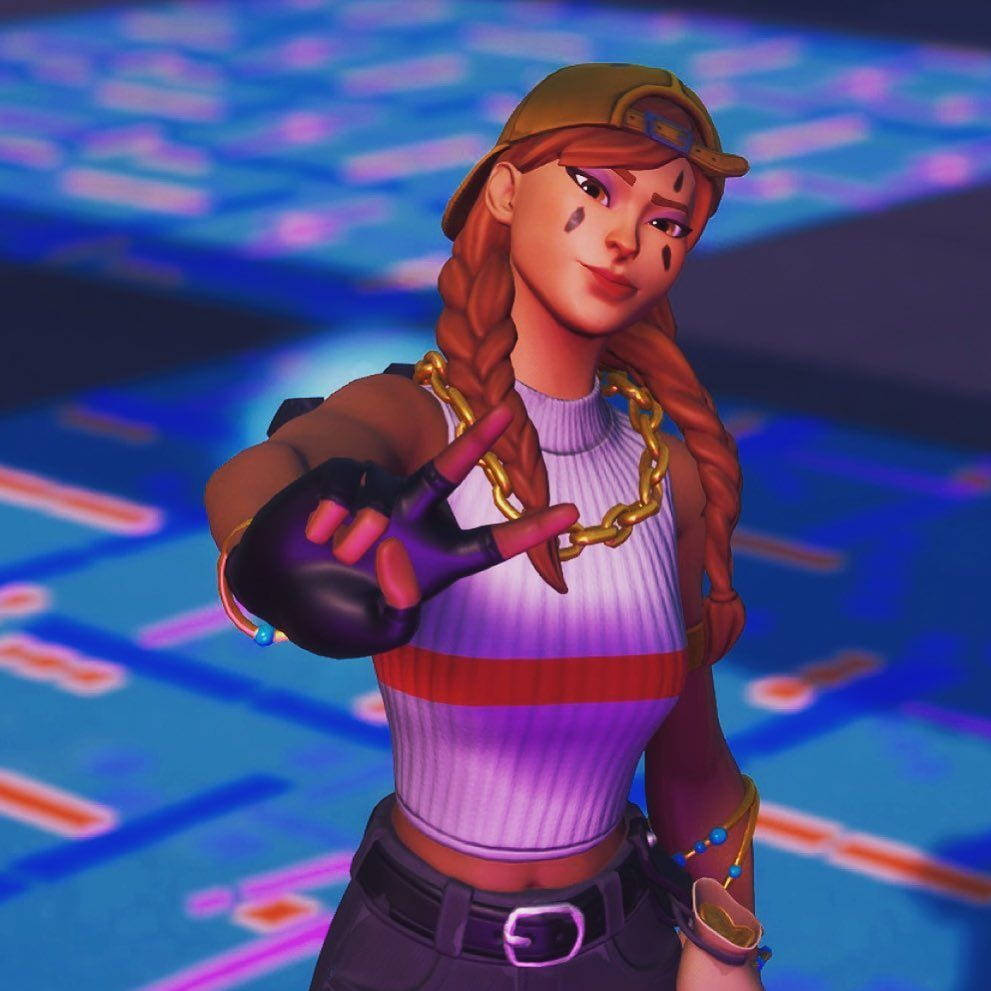 Крутой аватар Fortnite с жестом мира от Aura — Фортнайт Обои