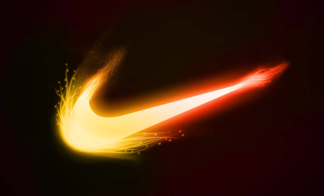 Крутой огненный логотип Nike Обои