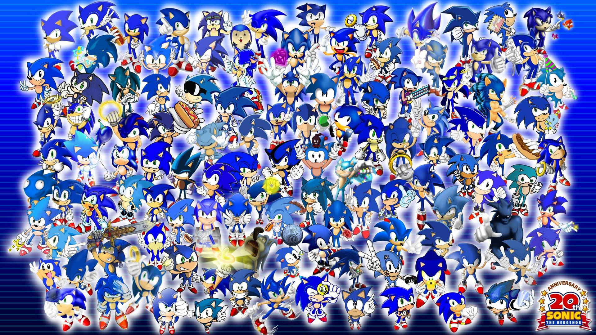 Крутой Соник, культовый персонаж из серии видеоигр Sonic the Hedgehog Обои