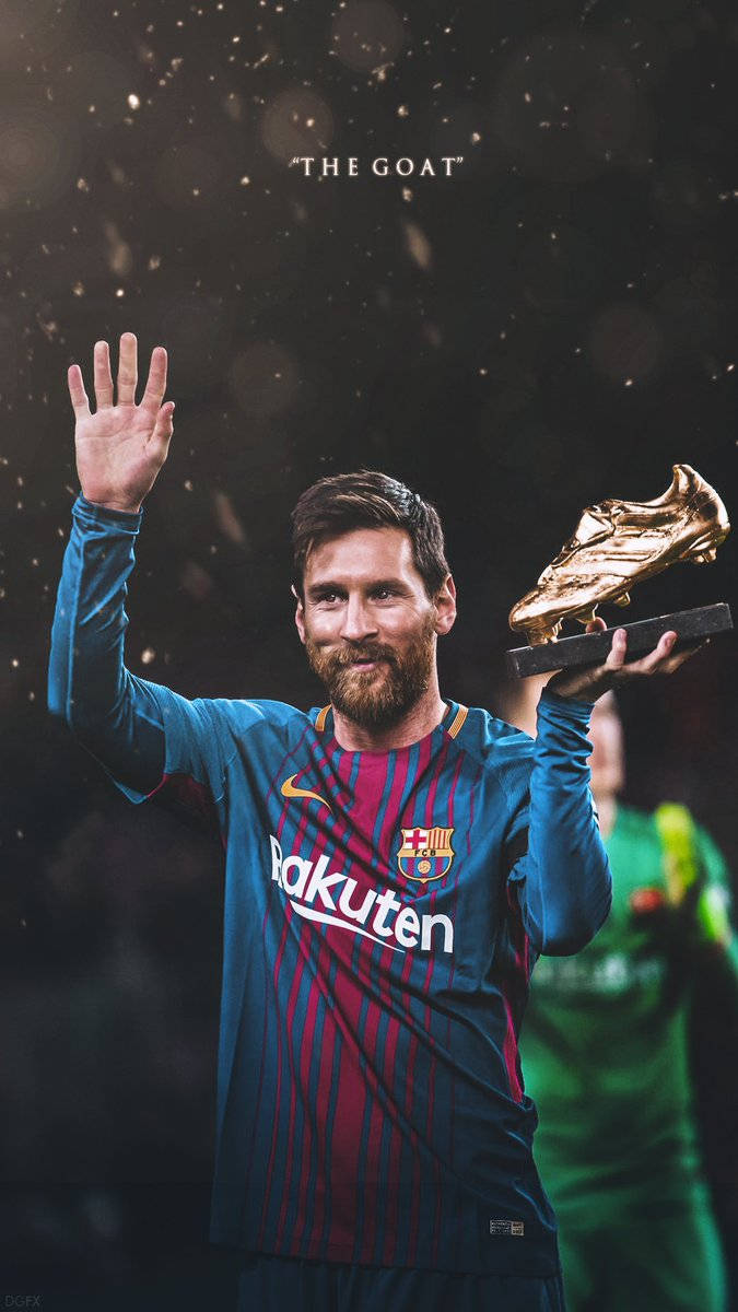 GOAT Лионель Месси с наградой «Золотая бутса» обои