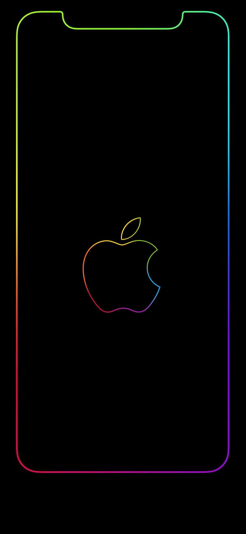 Логотип Apple iPhone X в неоновом стиле Обои