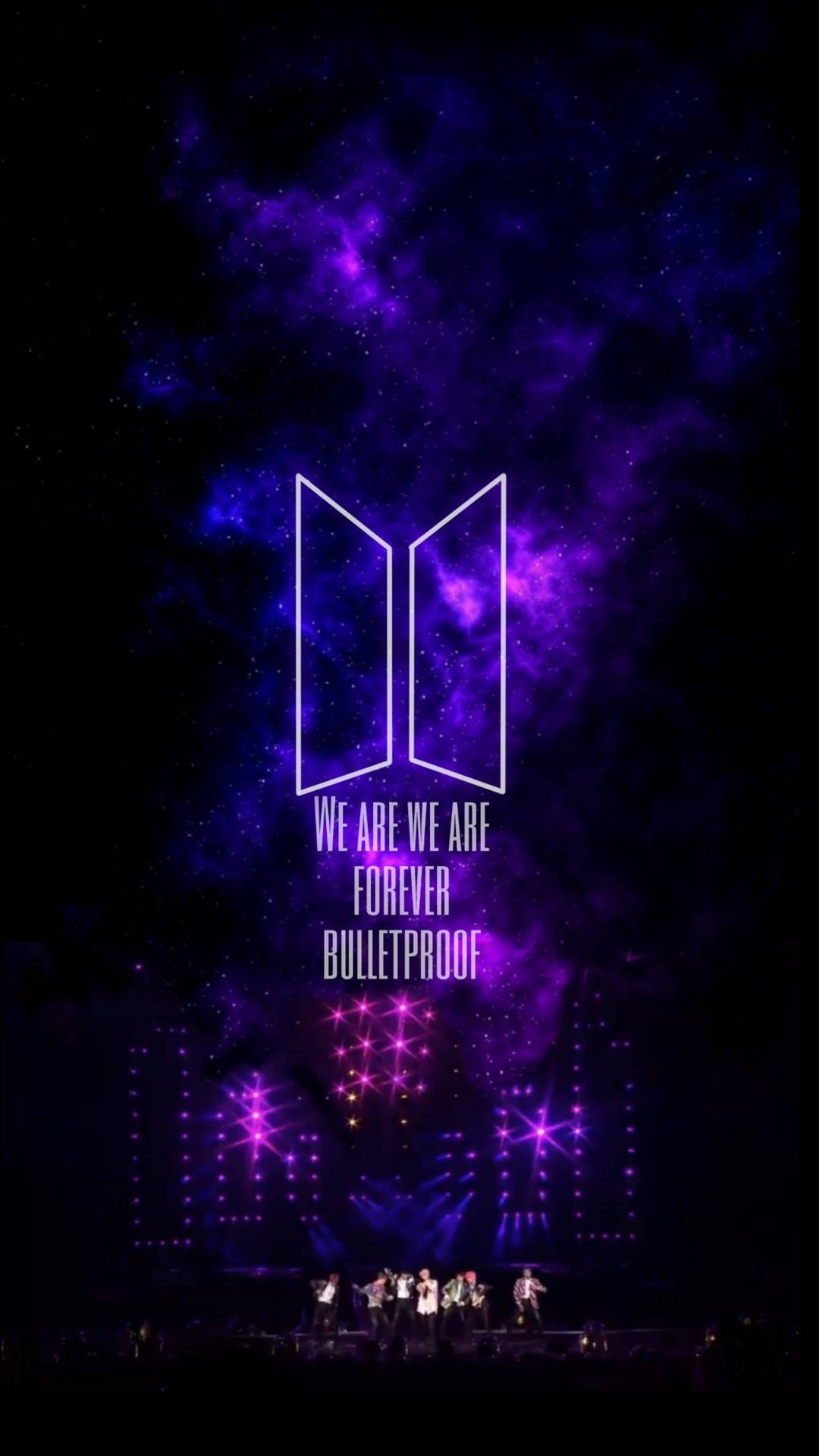 Обои с логотипом BTS Forever Bulletproof