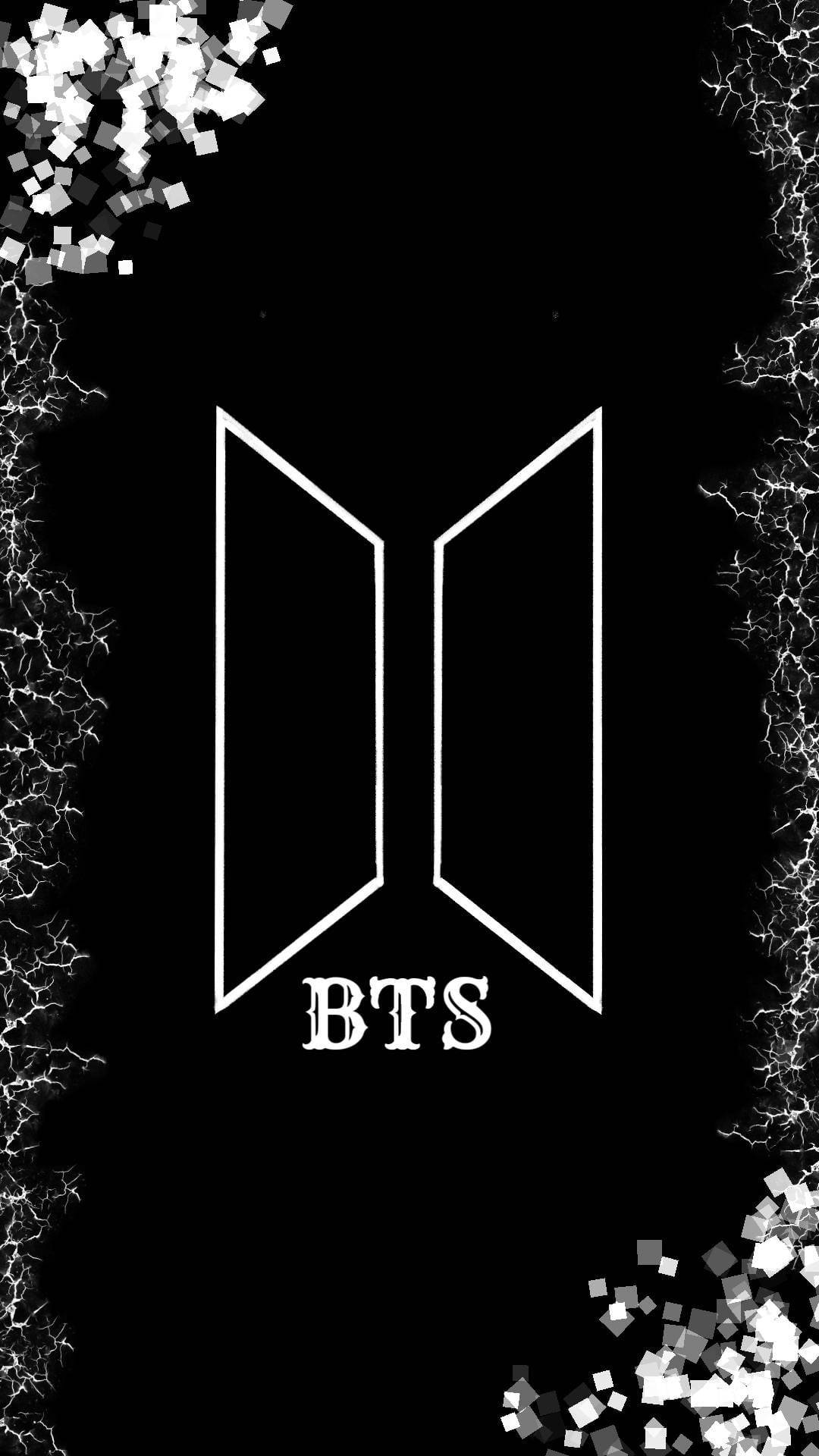 Логотип BTS в черной эстетике Обои