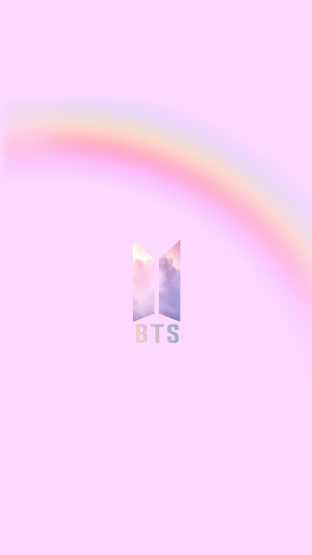 Логотип BTS Розовая Радуга Обои