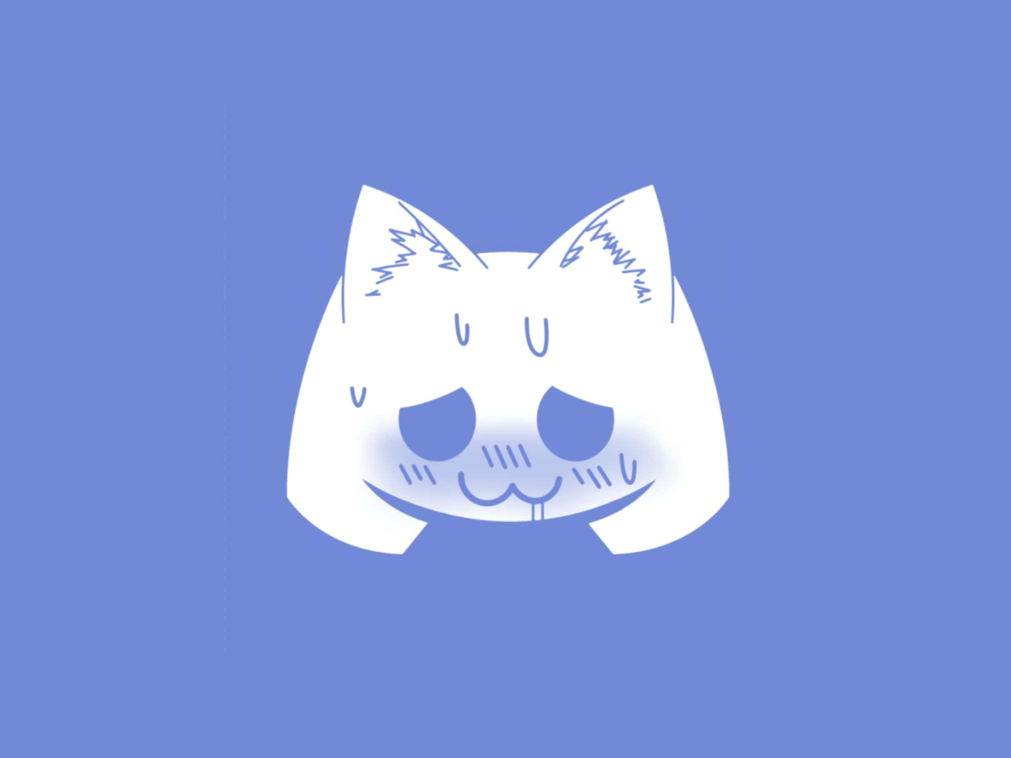 Логотип Discord в стиле аниме-кошки Обои