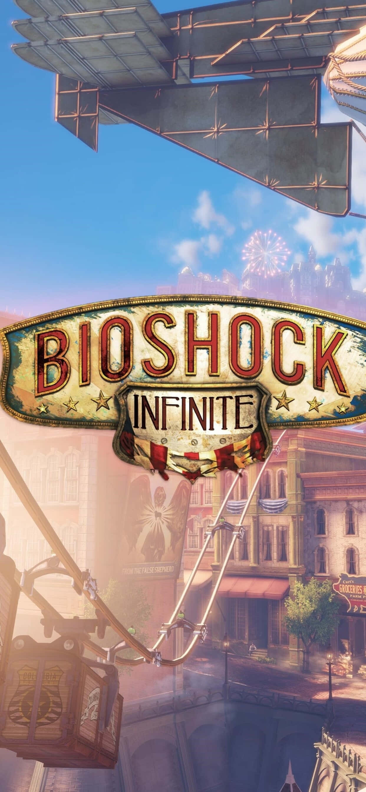 Логотип iPhone Xs Max Bioshock Infinite фон Обои