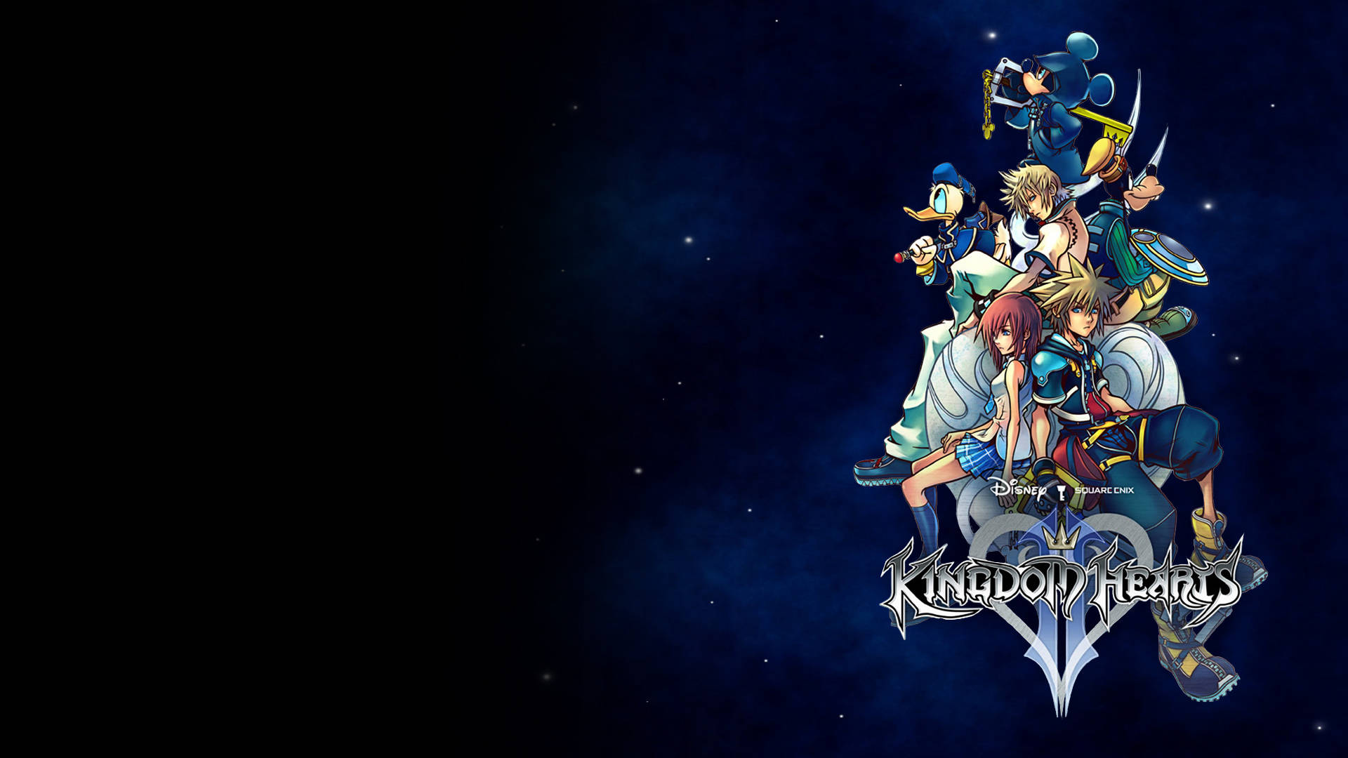 Логотип Kingdom Hearts на темном фоне