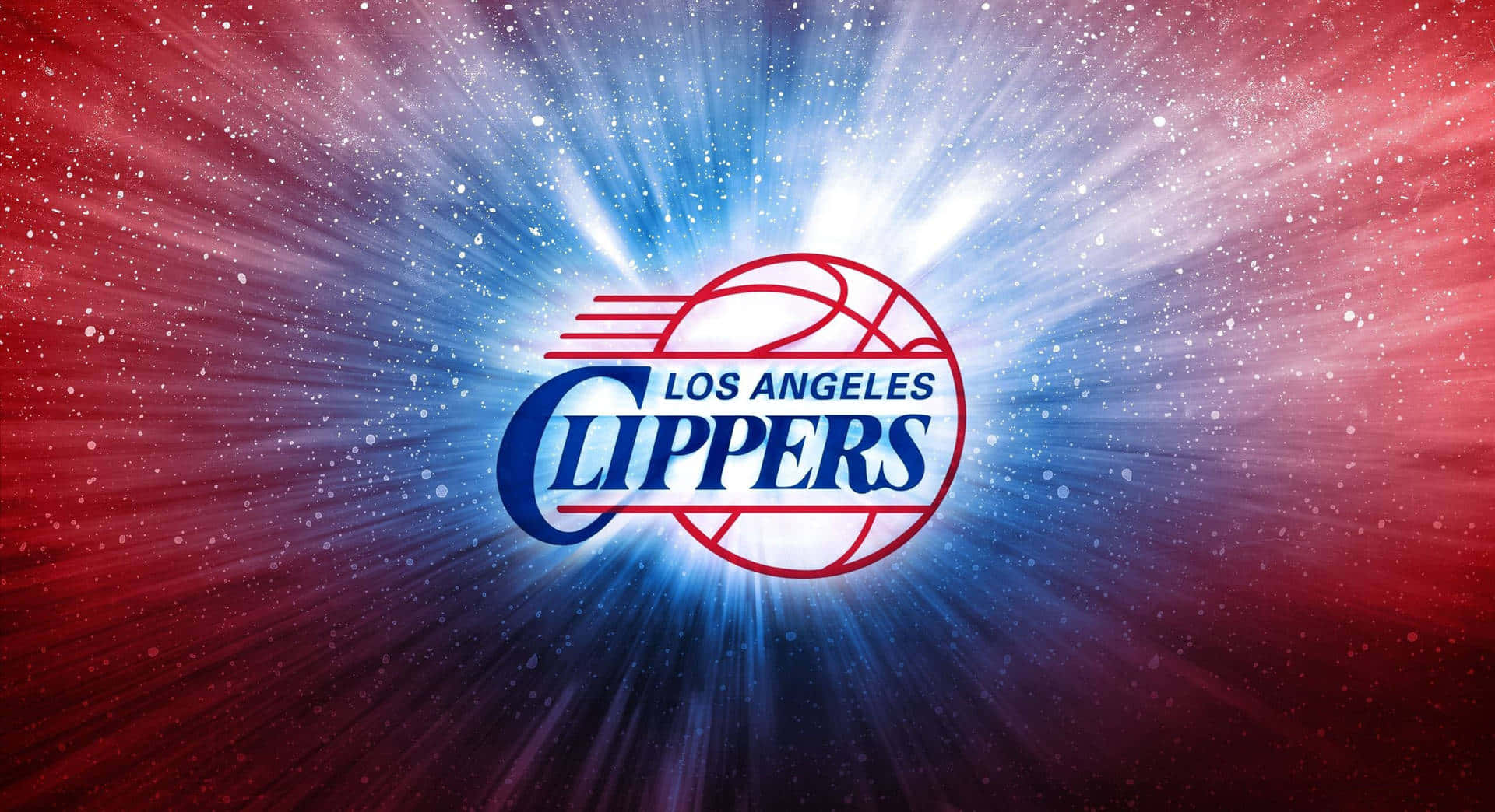 Логотип LA Clippers, светящийся на фоне звездной галактики Обои