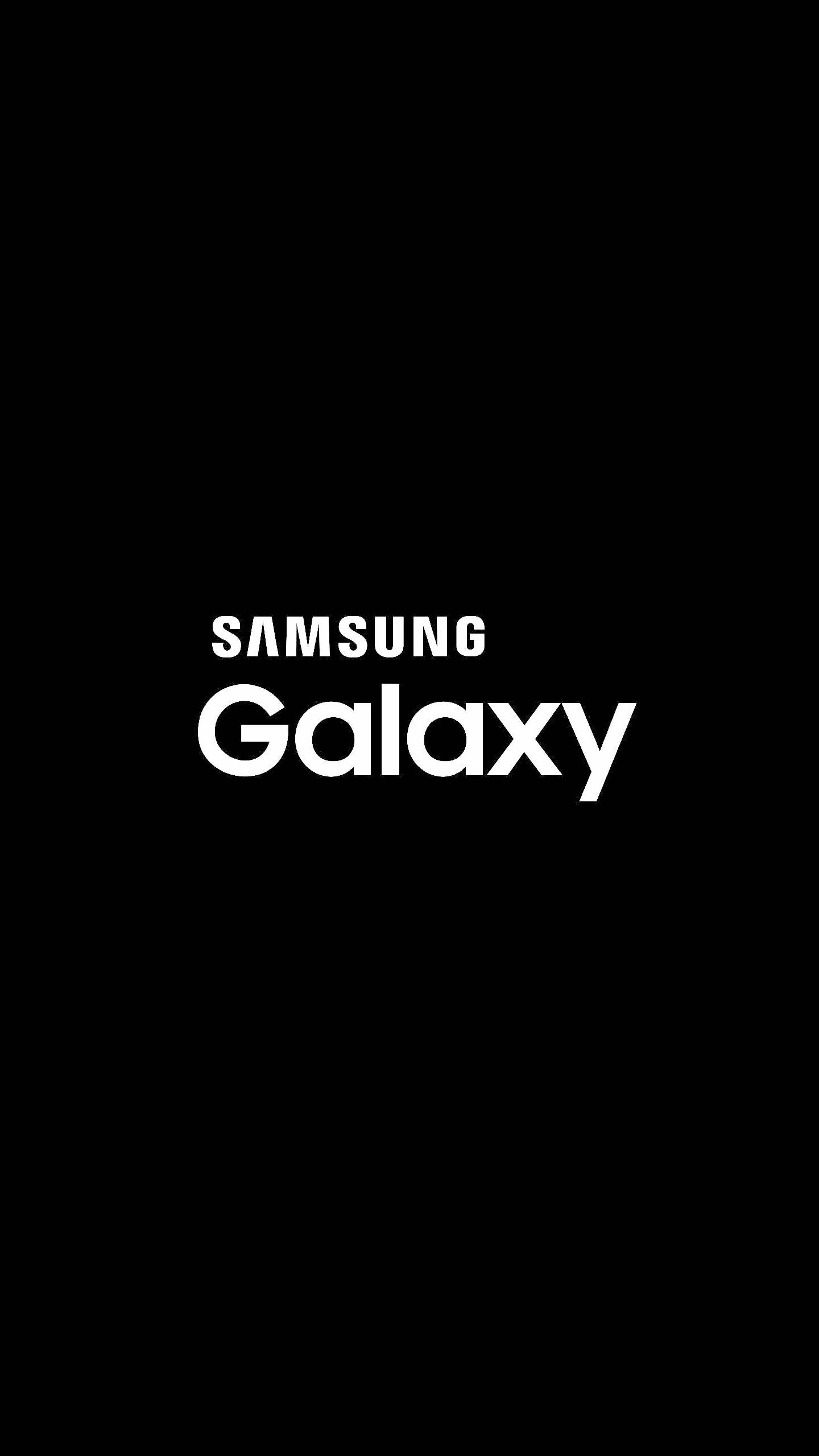 Логотип Samsung Galaxy в черно-белом стиле Обои