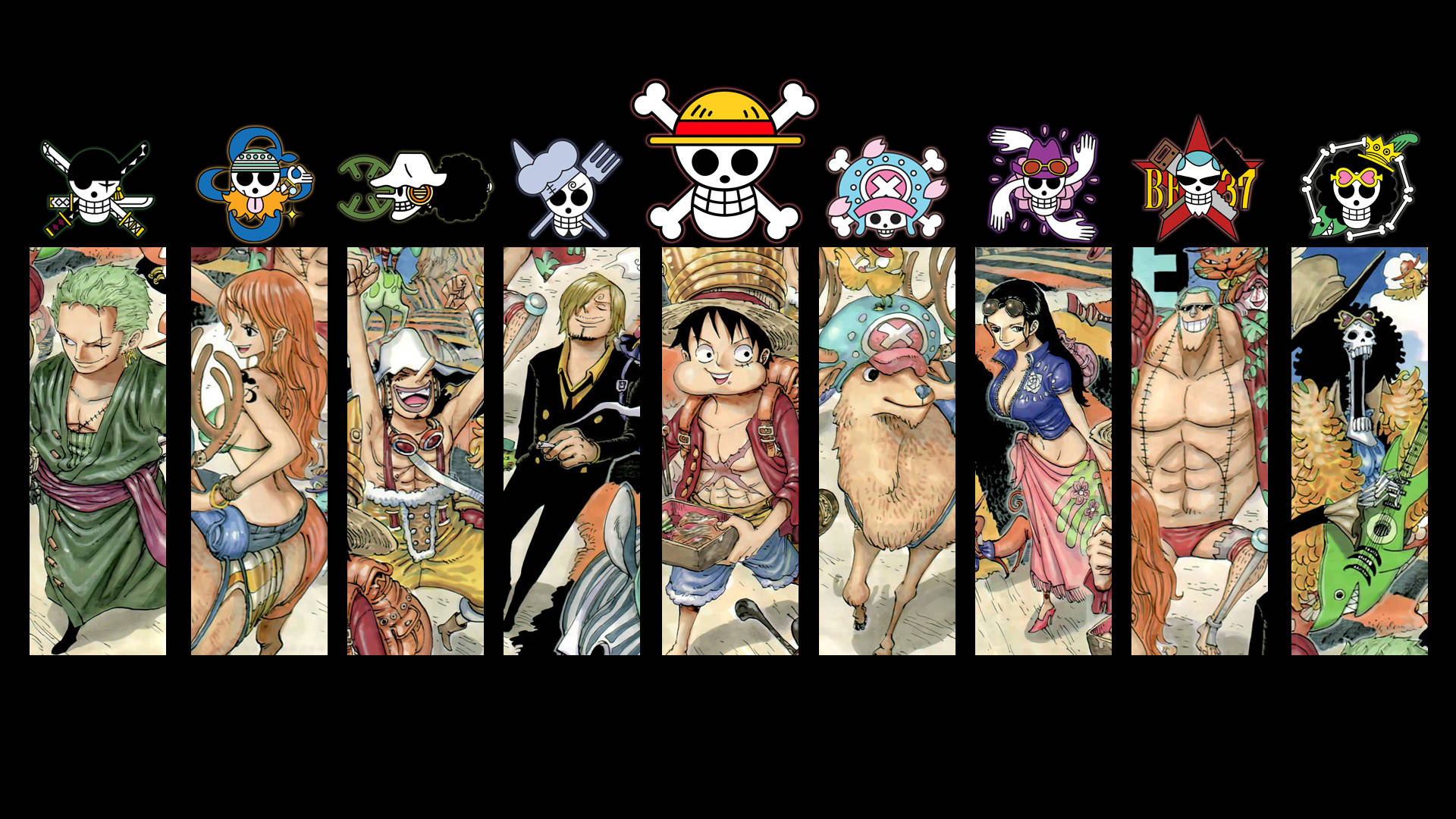 Персонажи и черепа One Piece для рабочего стола — Ван пис Обои