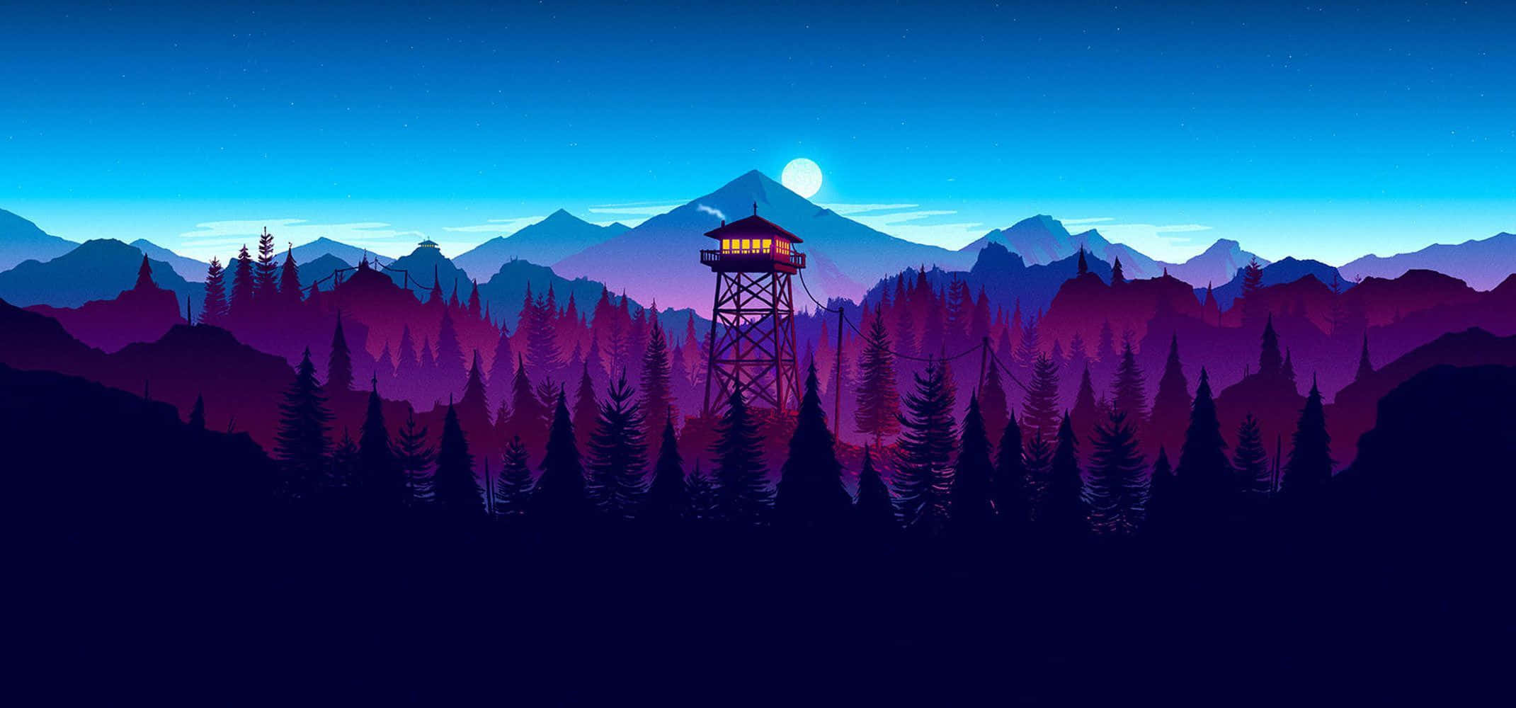 Лучший фон для монитора Firewatch Mountains Обои