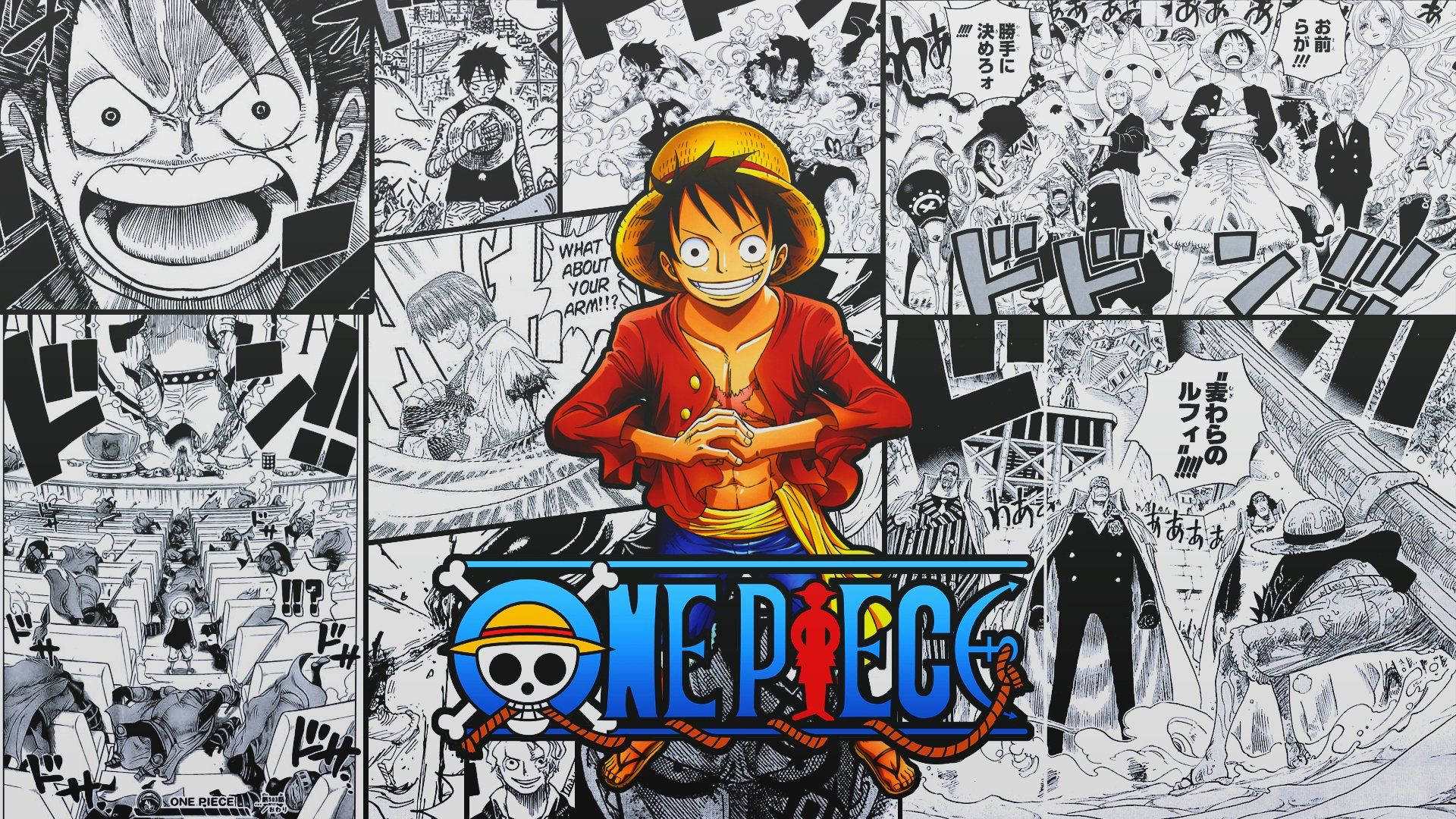 Манга-панель с Луффи из One Piece Обои