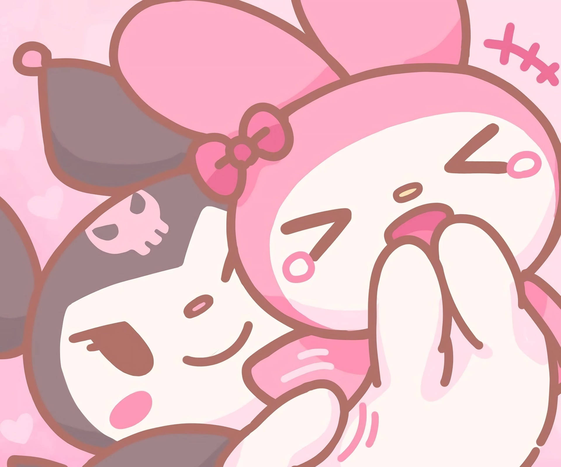 Мелоди Моя и Куроми с милой Мелоди Моей — Sanrio гиф Обои