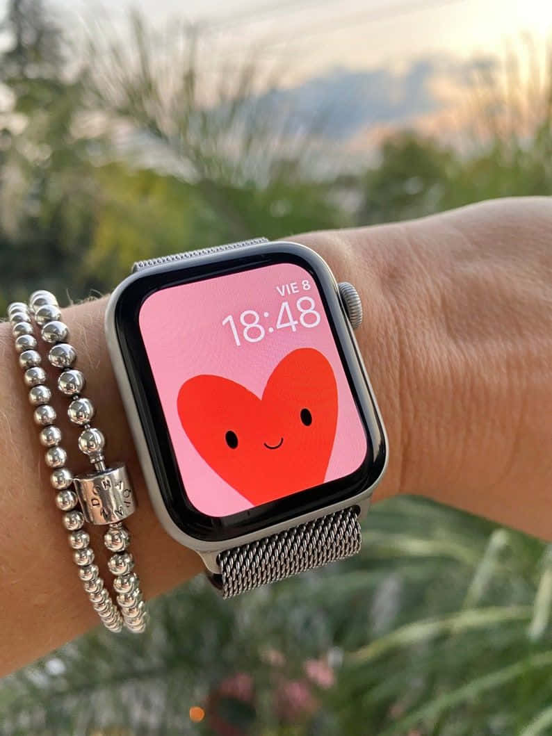 Милые обои для Apple Watch с сердцем Обои
