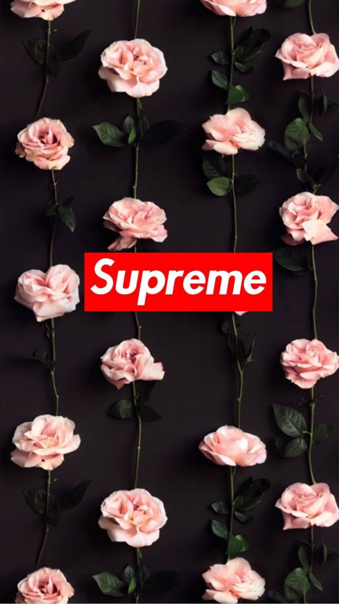 Милые розовые цветы Supreme для iPhone Обои