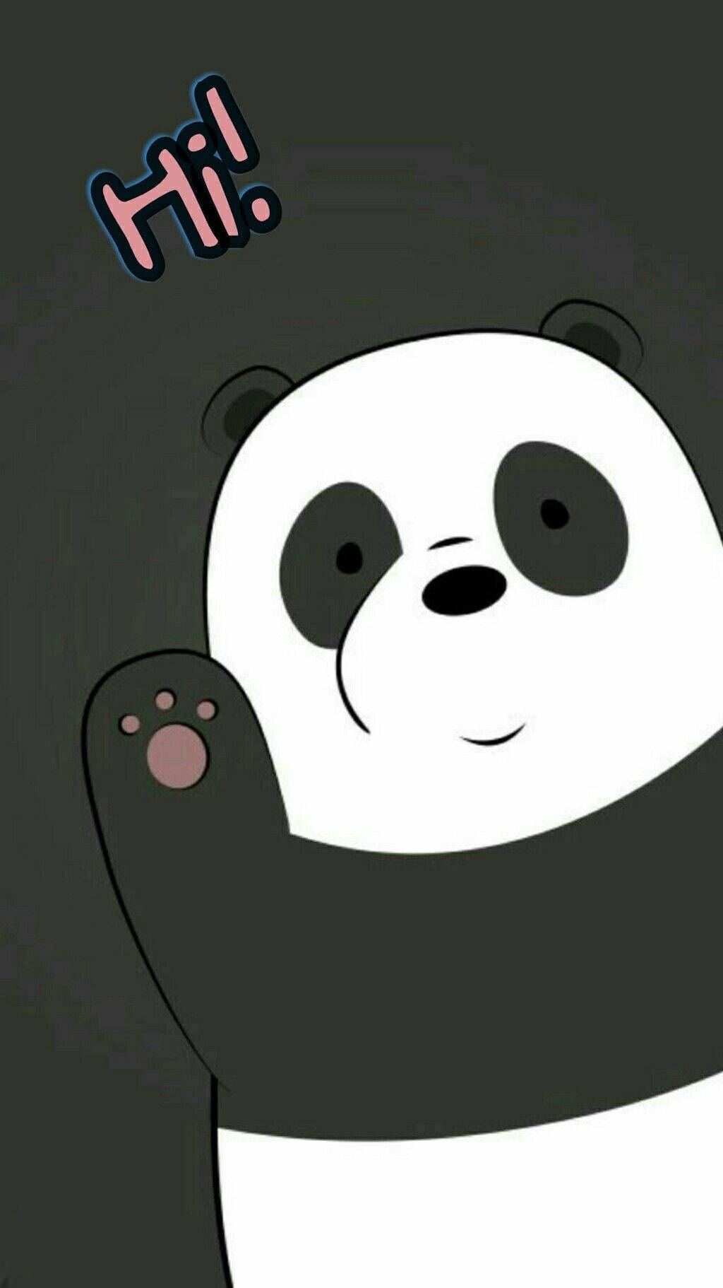 Милый Панда из «We Bare Bears» машет рукой Обои