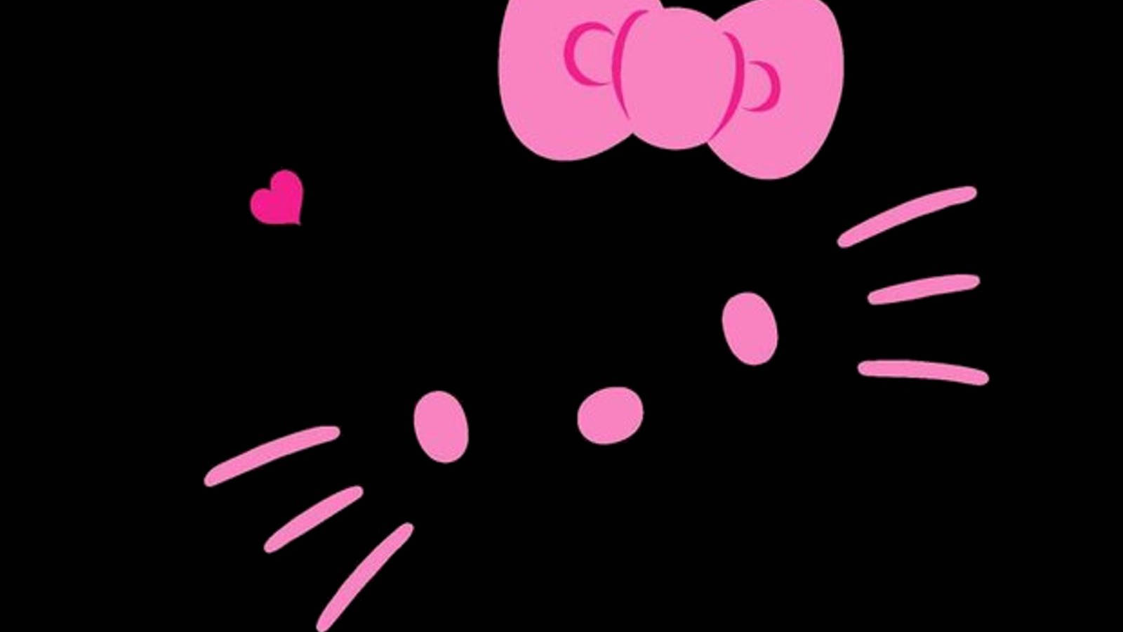Милый чёрный минималистичный Hello Kitty Обои