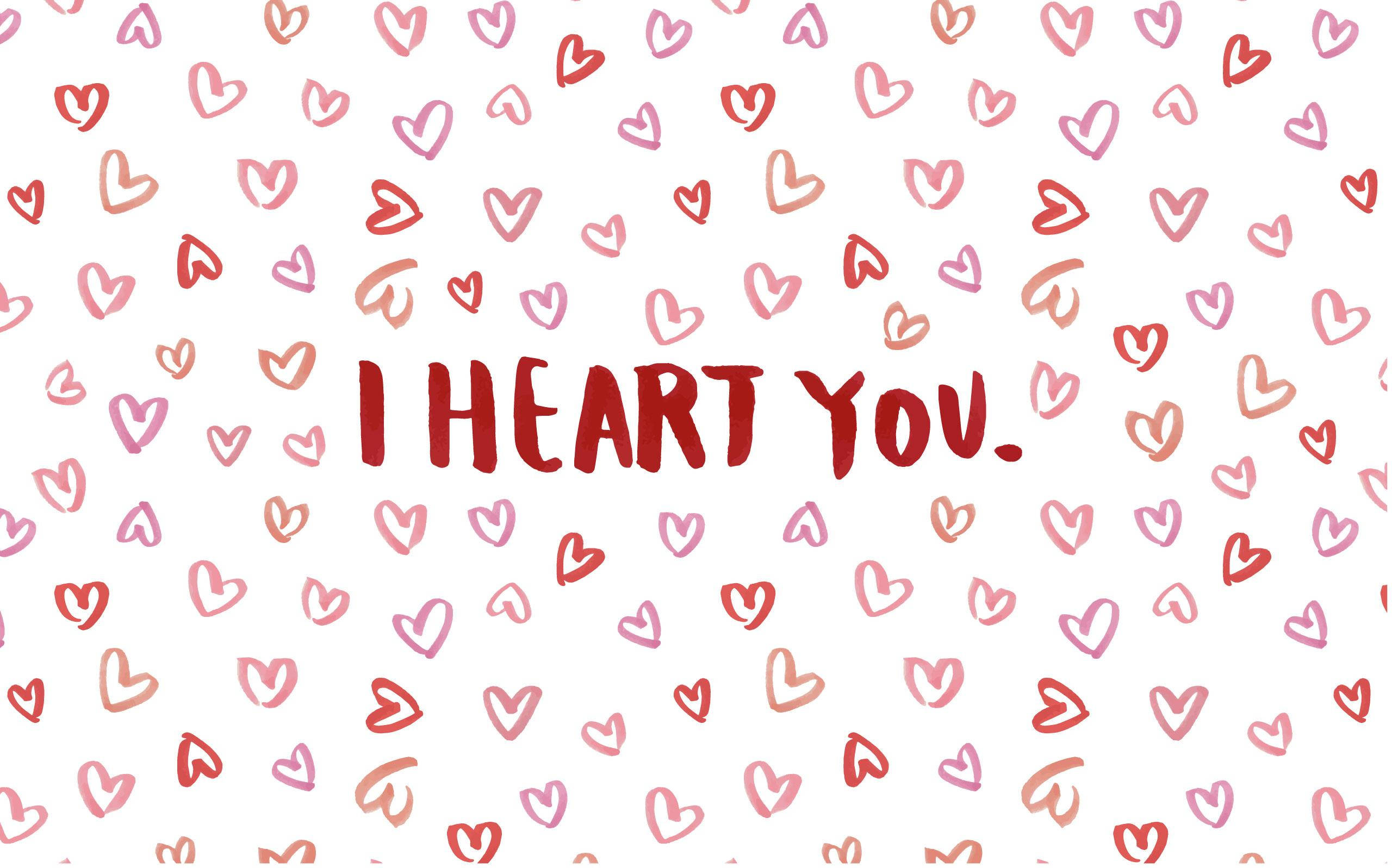 Милый эстетичный I Heart You для компьютера Обои