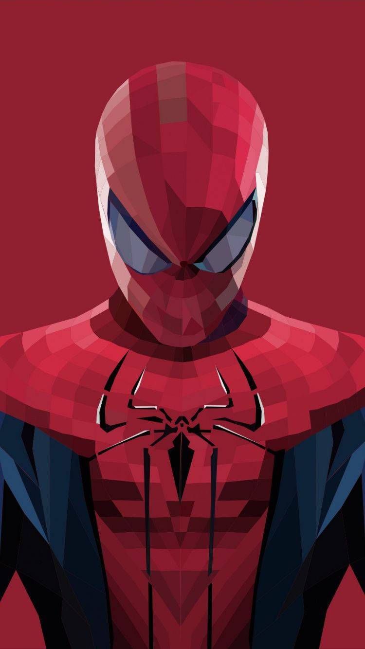 Арт Человека-паука, супергерои Marvel из полигональных фигур
