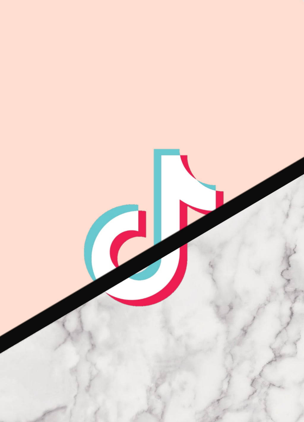 Мраморно-розовый логотип TikTok Обои