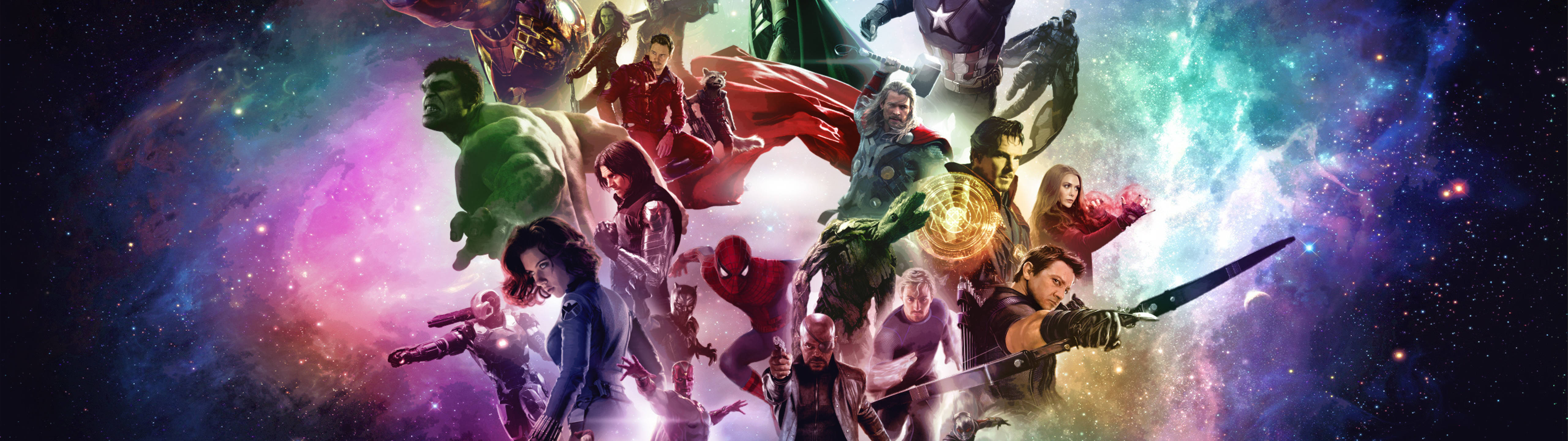 Мстители Marvel вместе 5120 x 1440 Обои