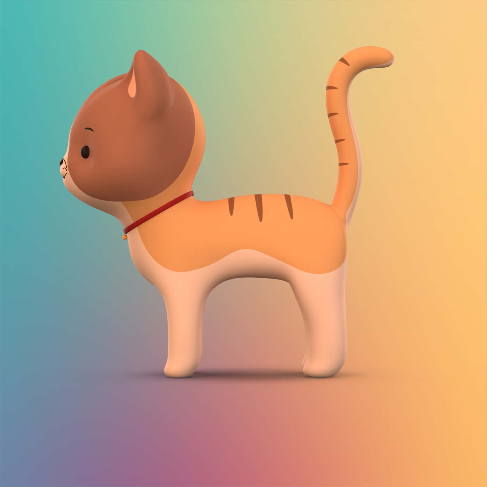 мультяшный кот на красочном фоне Обои