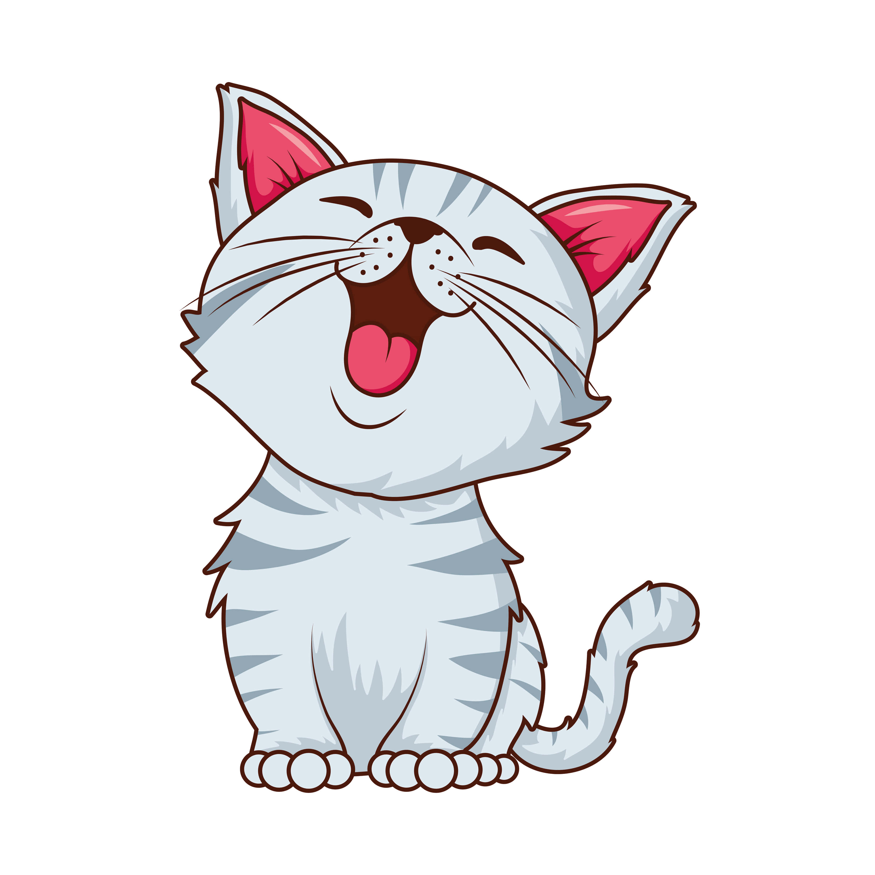 мультяшный кот с открытым ртом Обои