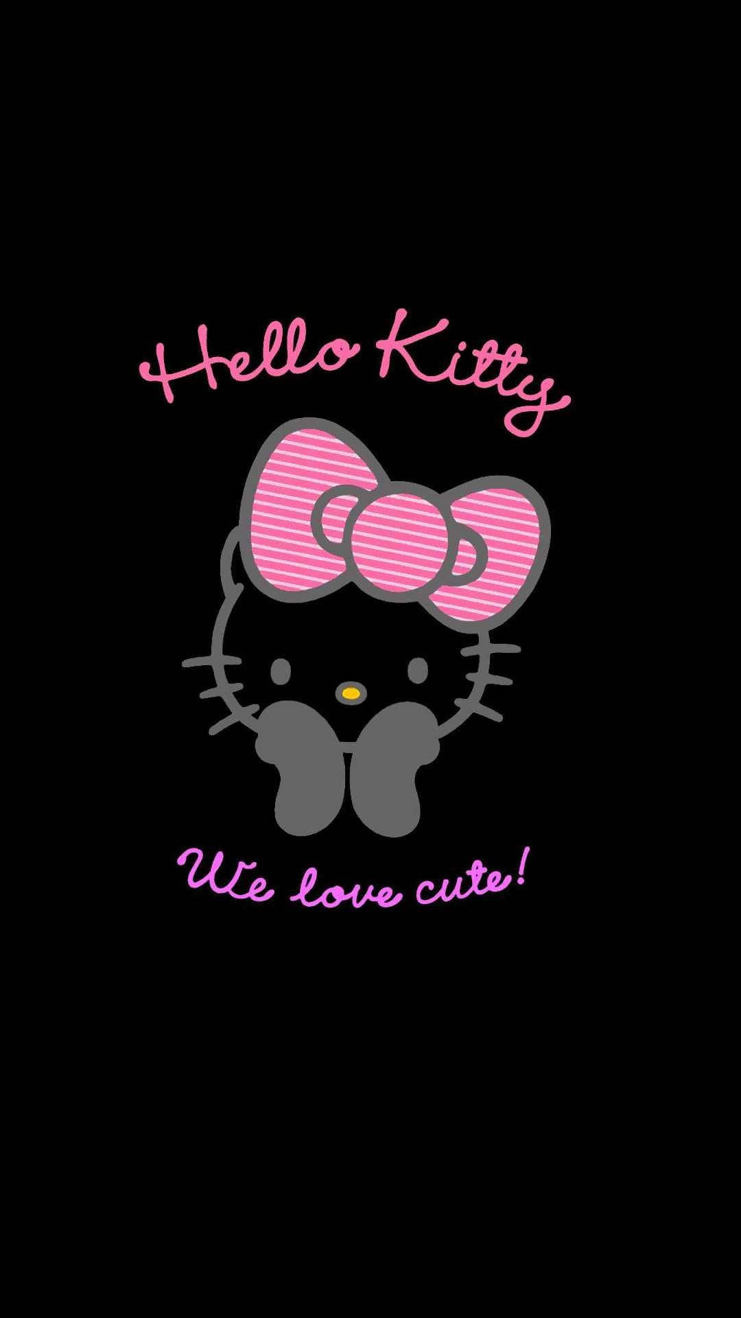 Мы любим милую черную Hello Kitty Обои