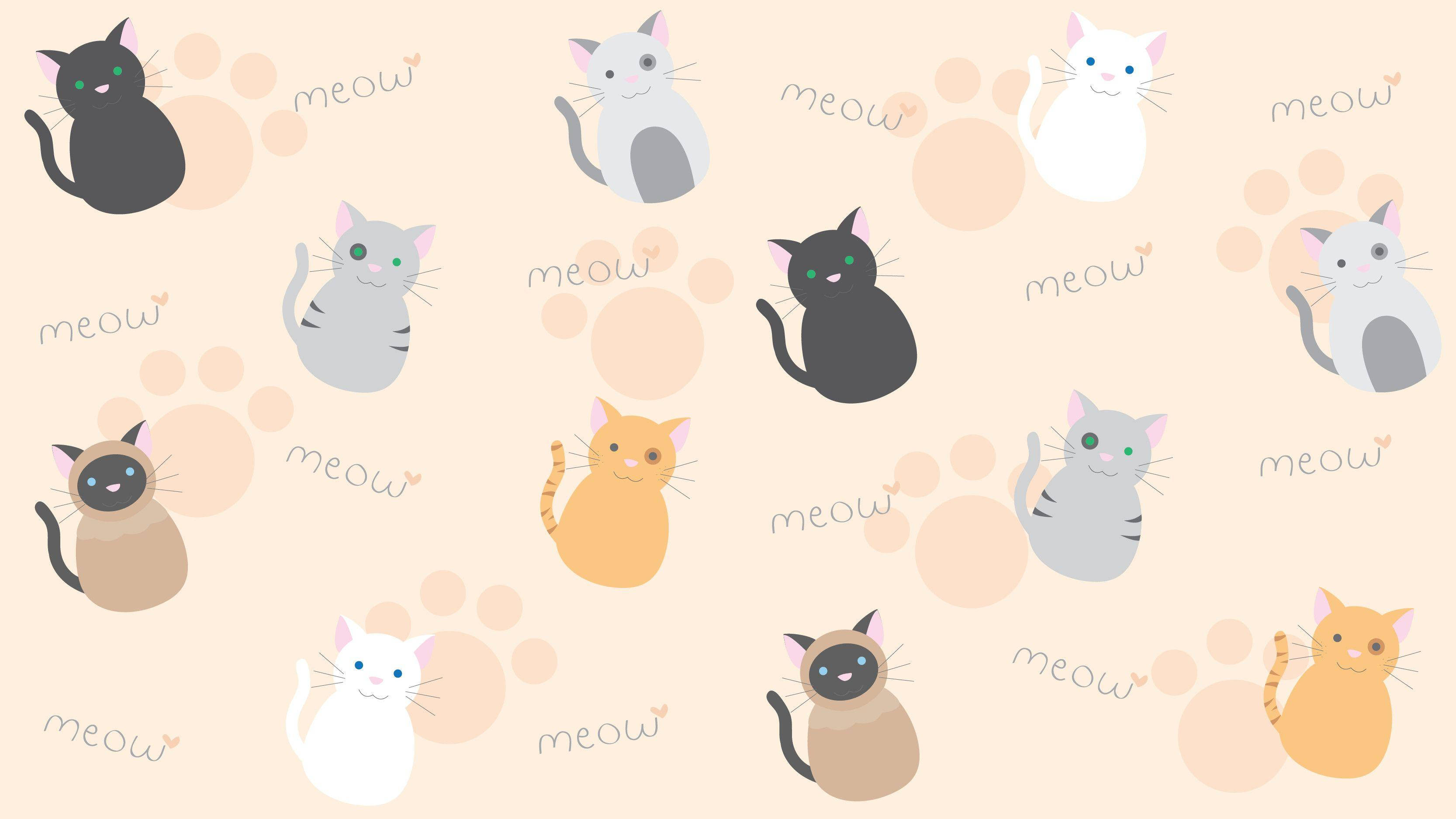 Мяу мультяшные кошки Обои
