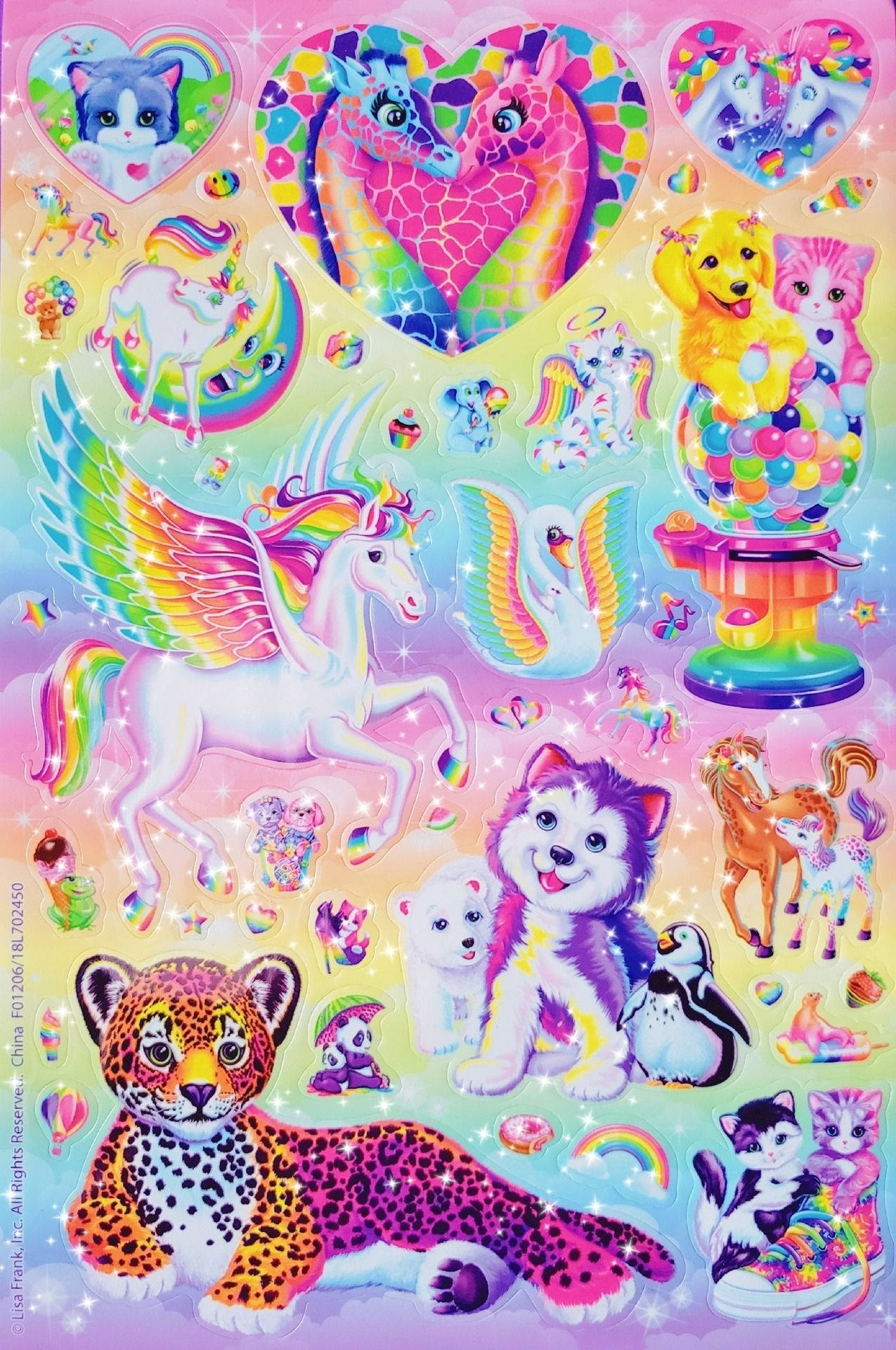 Наклейки с персонажами Lisa Frank Обои
