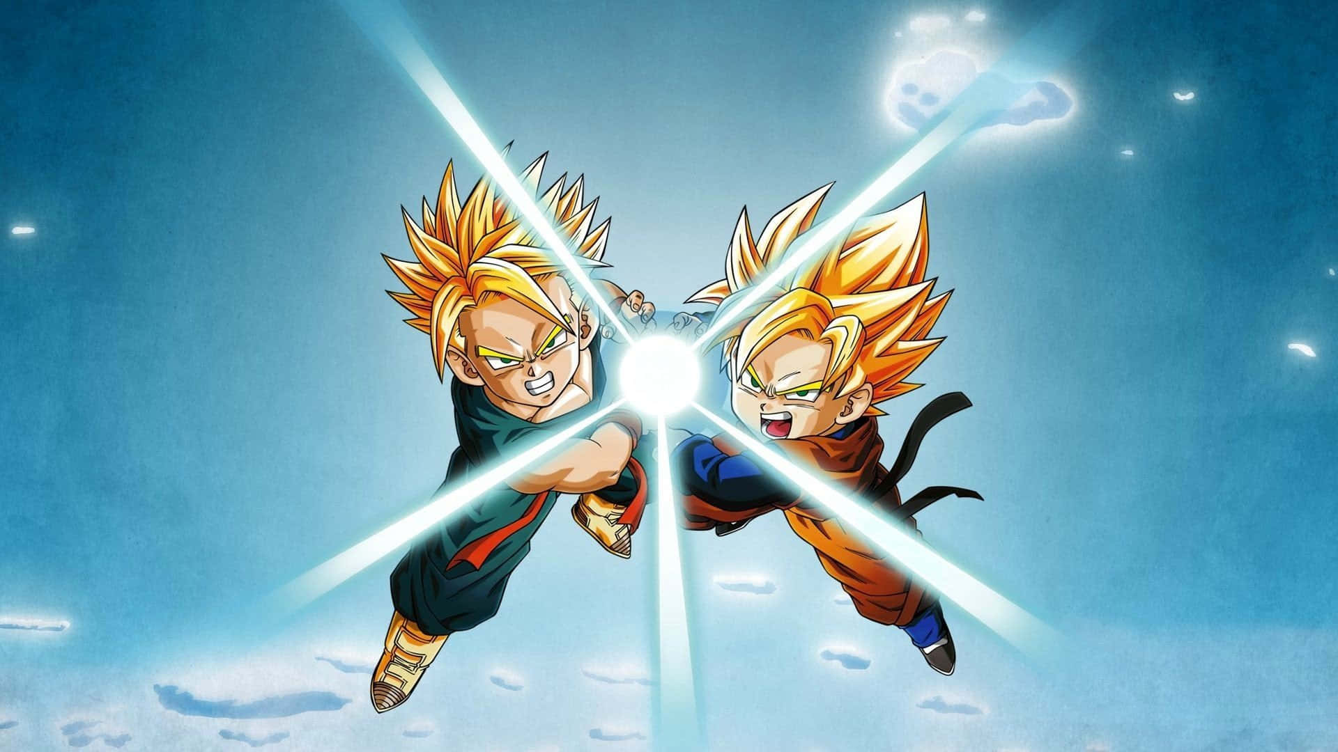 Напряженная битва Гоку и Вегеты в Dragon Ball Z Обои