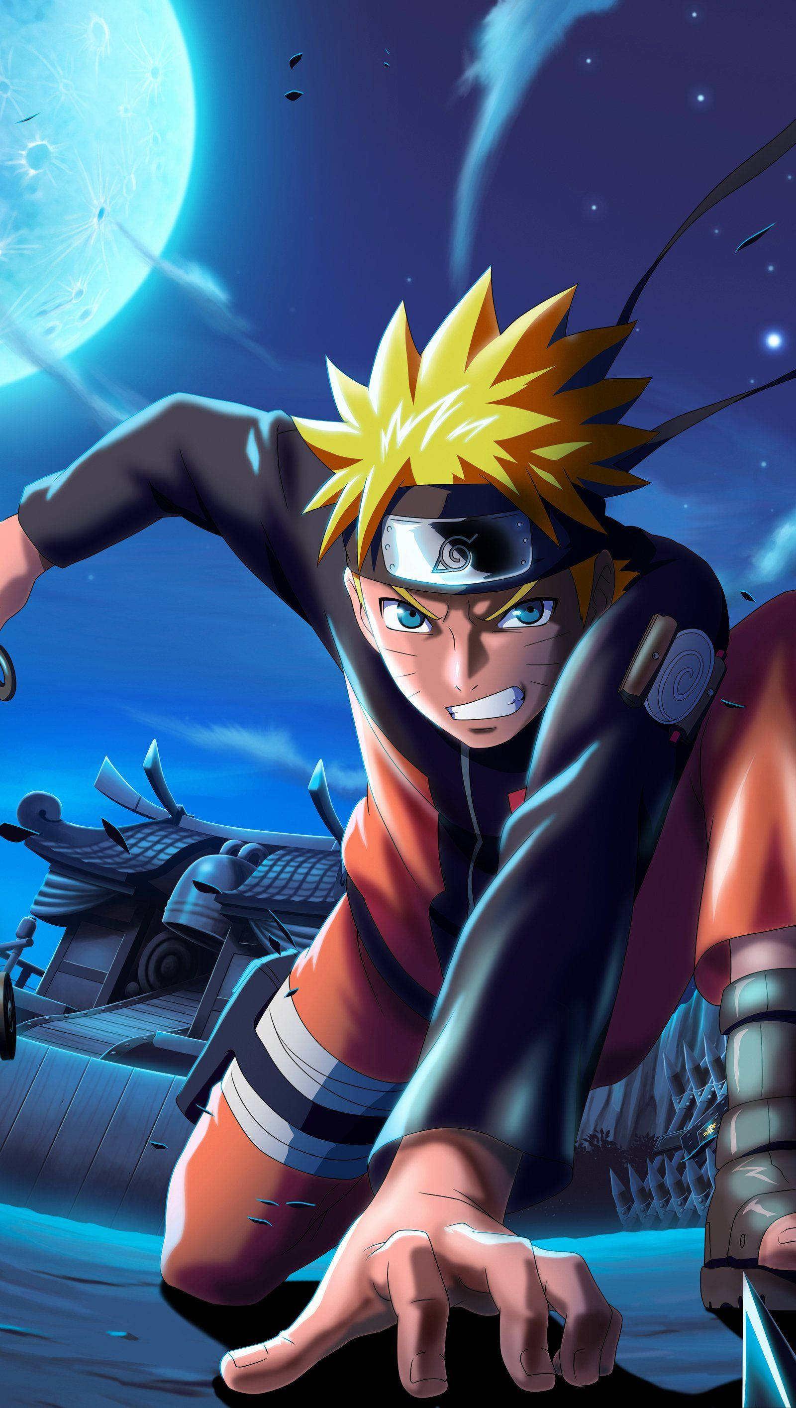 Напряженная битва при лунном свете - Naruto Mobile 4K Обои